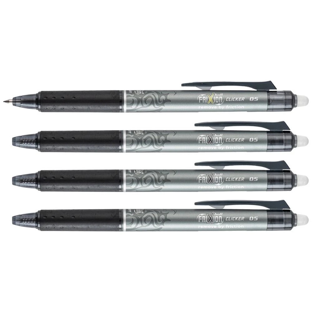 3 PILOT FriXion Clicker Erasable Gel Pen 0.5mm Black 4Pk, 3 of 9