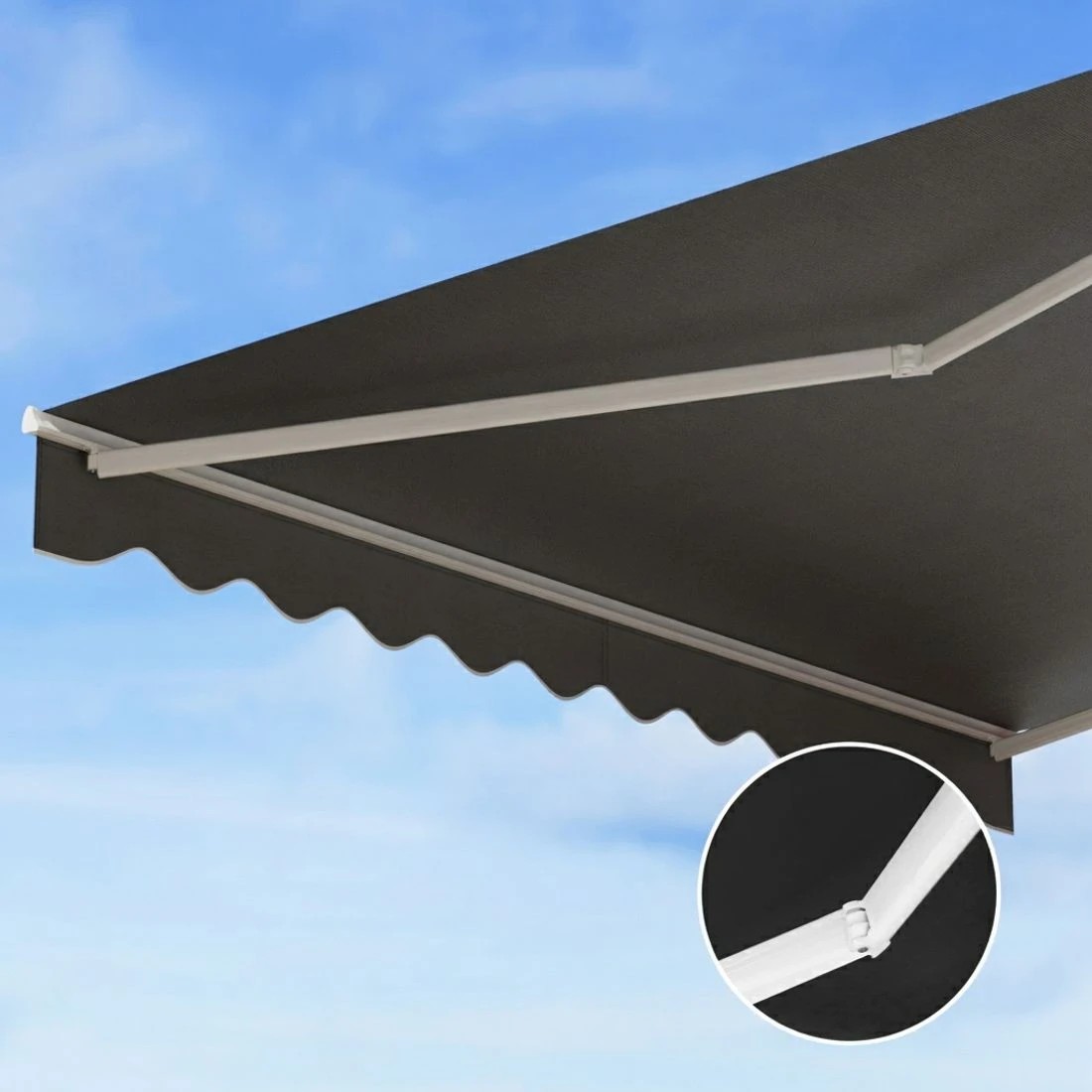 4 Instahut Retractable Folding Arm Awning Manual Sunshade 4Mx3M - Grey, 4 of 6