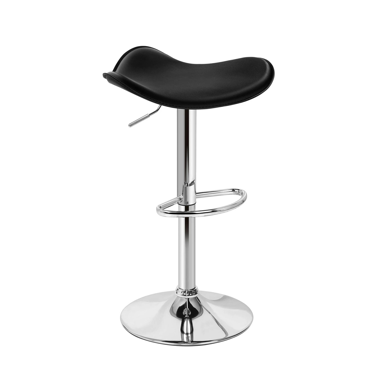 4 Alfordson 2x Bar Stools Portia Kitchen Swivel Chair Leather Gas Lift - Black, 4 of 6