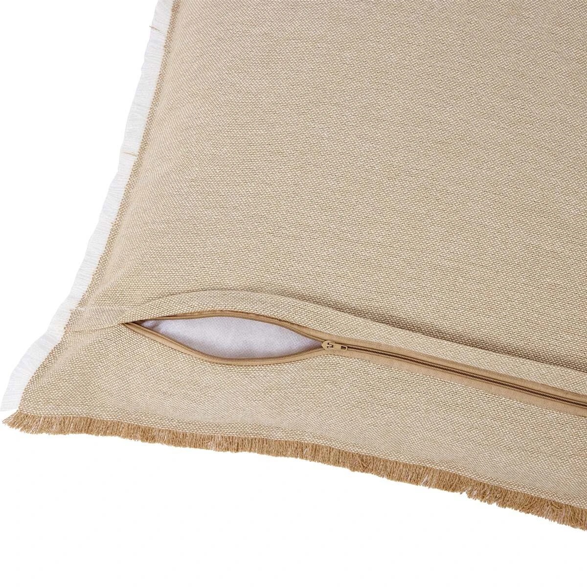 4 60cm Fringe Cushion - Sand, 4 of 4
