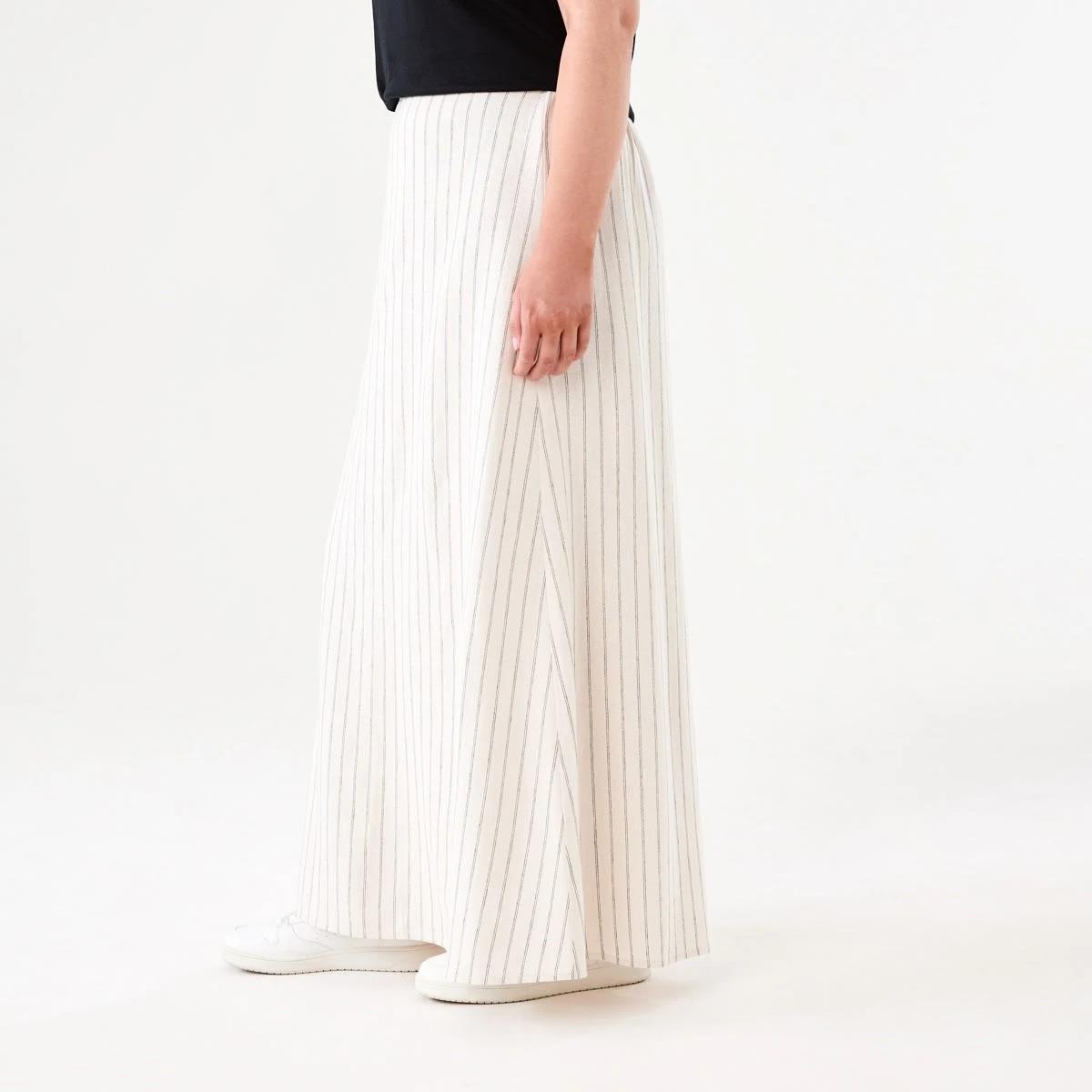 2 Linen Blend Maxi Skirt DOUBLE STRIPE, 2 of 4