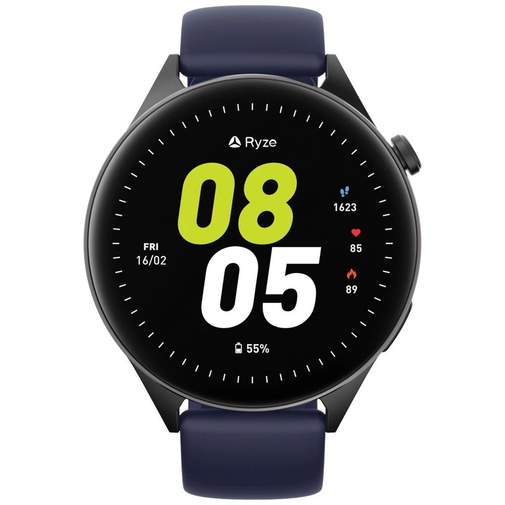 3 Ryze Wave Smart Watch Black and Blue, 3 of 4