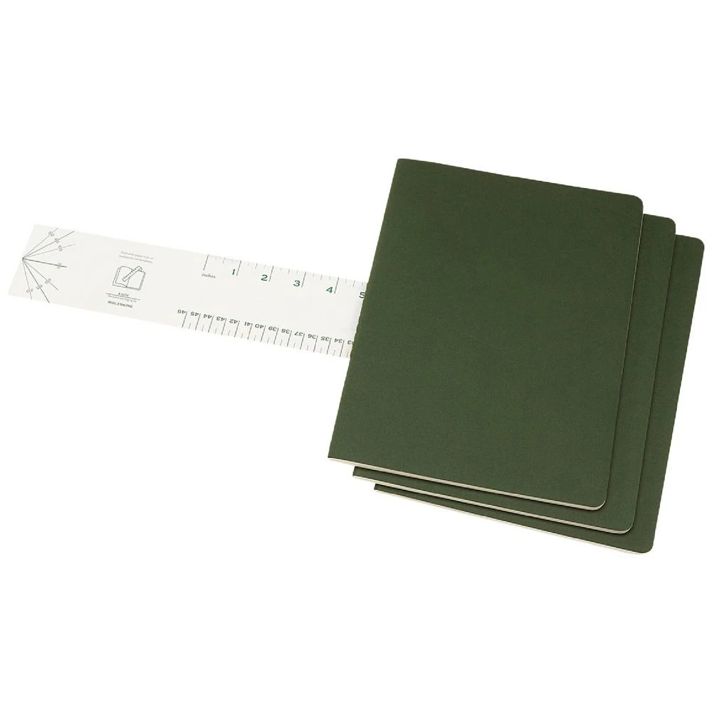 4 Moleskine Cahier Notebook Ruled Extra Large Green 3 Pack, 4 of 7