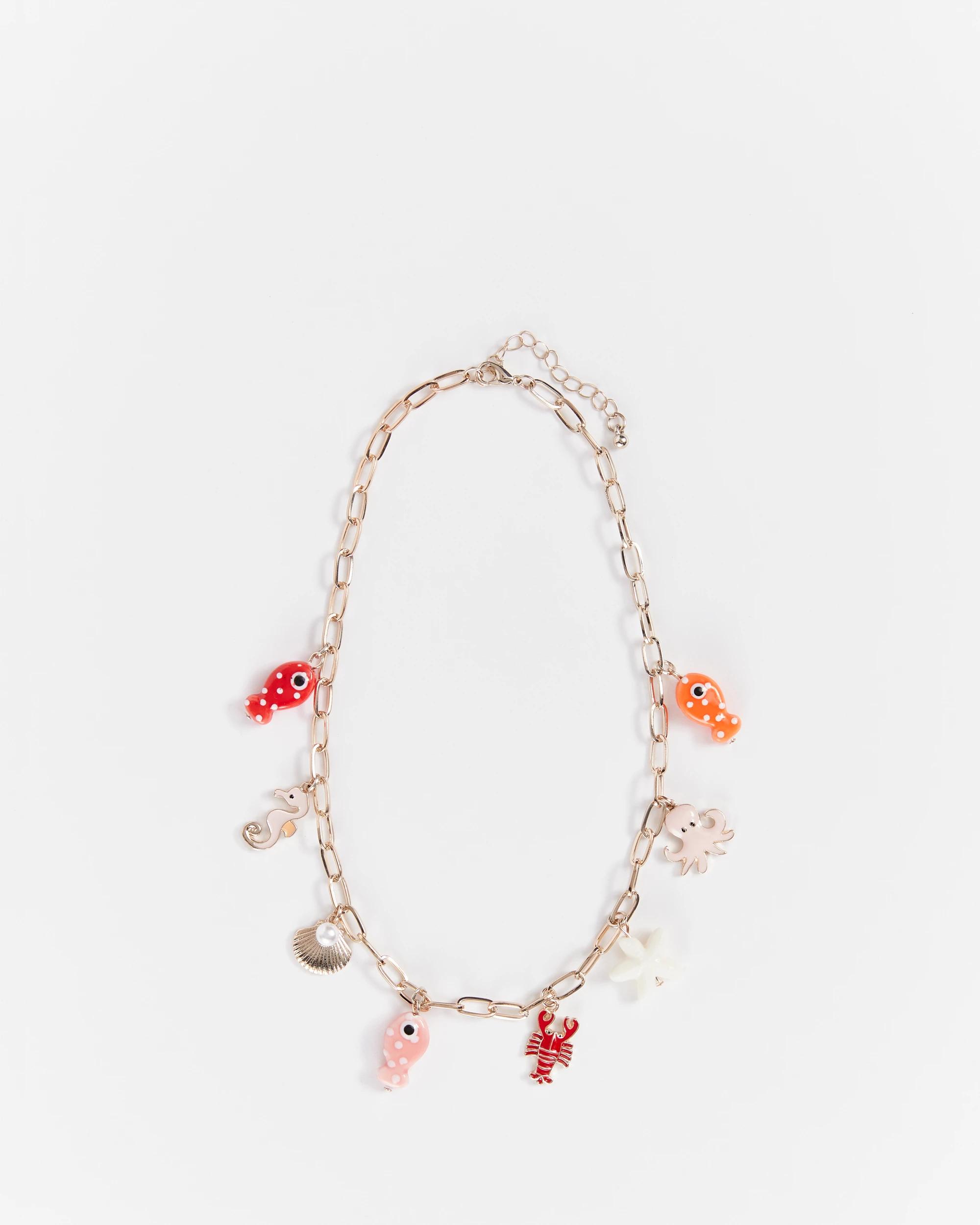 1 Target Kids Sea Theme Charm Necklace GOLD, 1 of 2