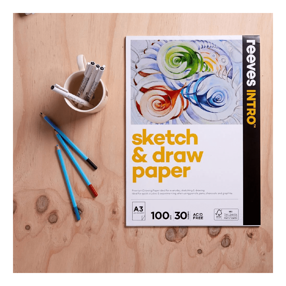 2 Reeves Intro A3 Sketch and Draw Pad 100gsm 30 Sheets, 2 of 5