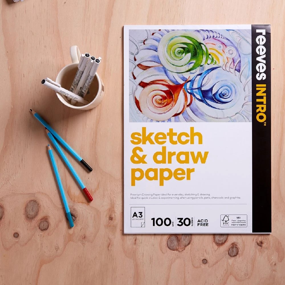 2 Reeves Intro A3 Sketch and Draw Pad 100gsm 30 Sheets, 2 of 5