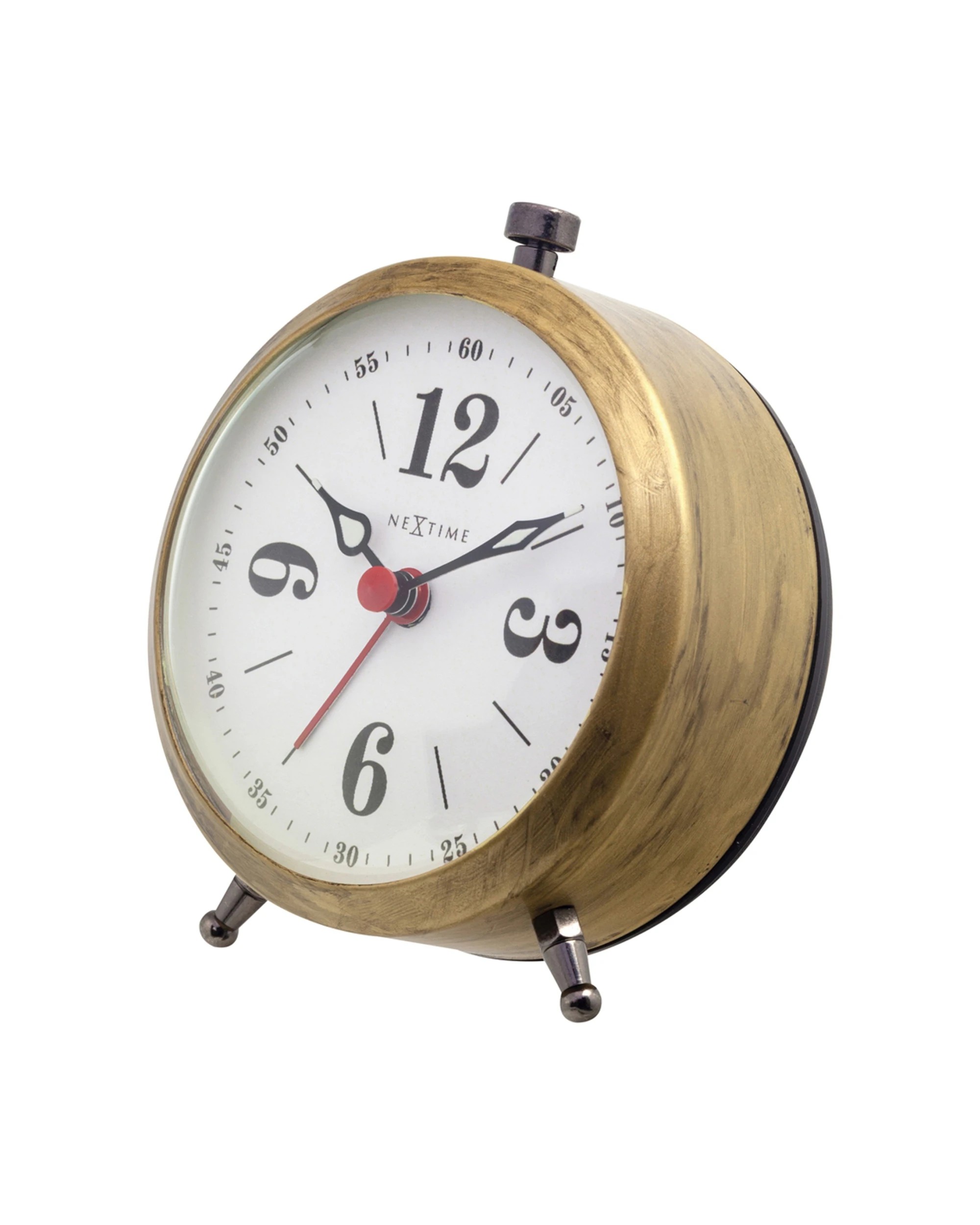 3 NEXTIME Harvey Alarm Clock Metal Case Dome Glass Luminous Hands Silent - Gold, 3 of 8