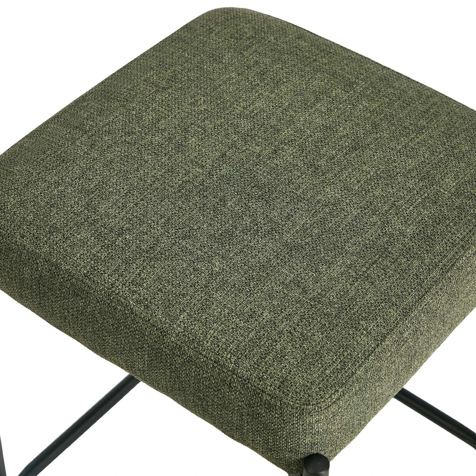 8 Oikiture 2x Bar Stools Kithen Counter Stool Dining Chair Linen Seat Metal - Green, 8 of 9