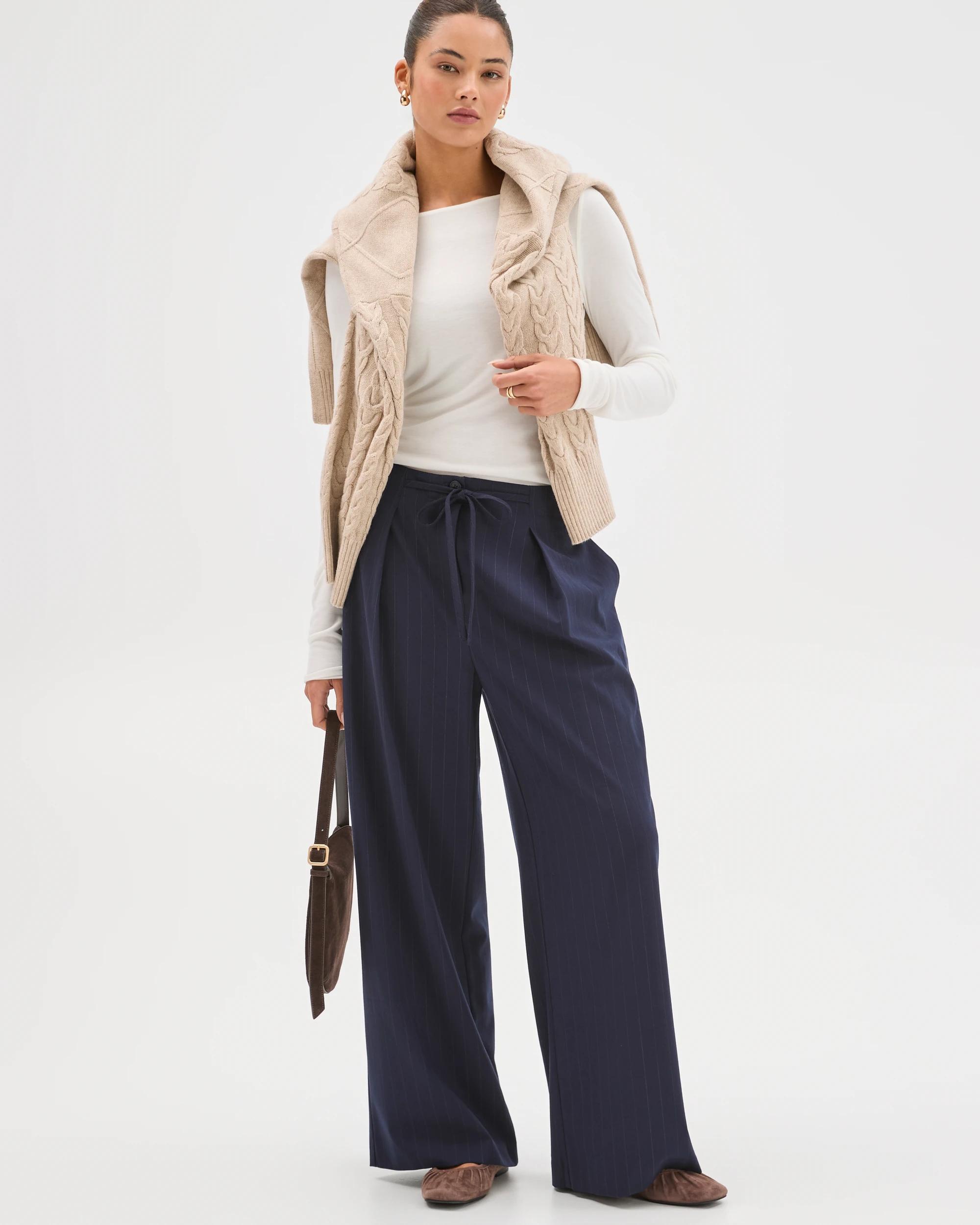 1 Lily Loves Tailored Pants NAVY PINSTRIPE, 1 of 7