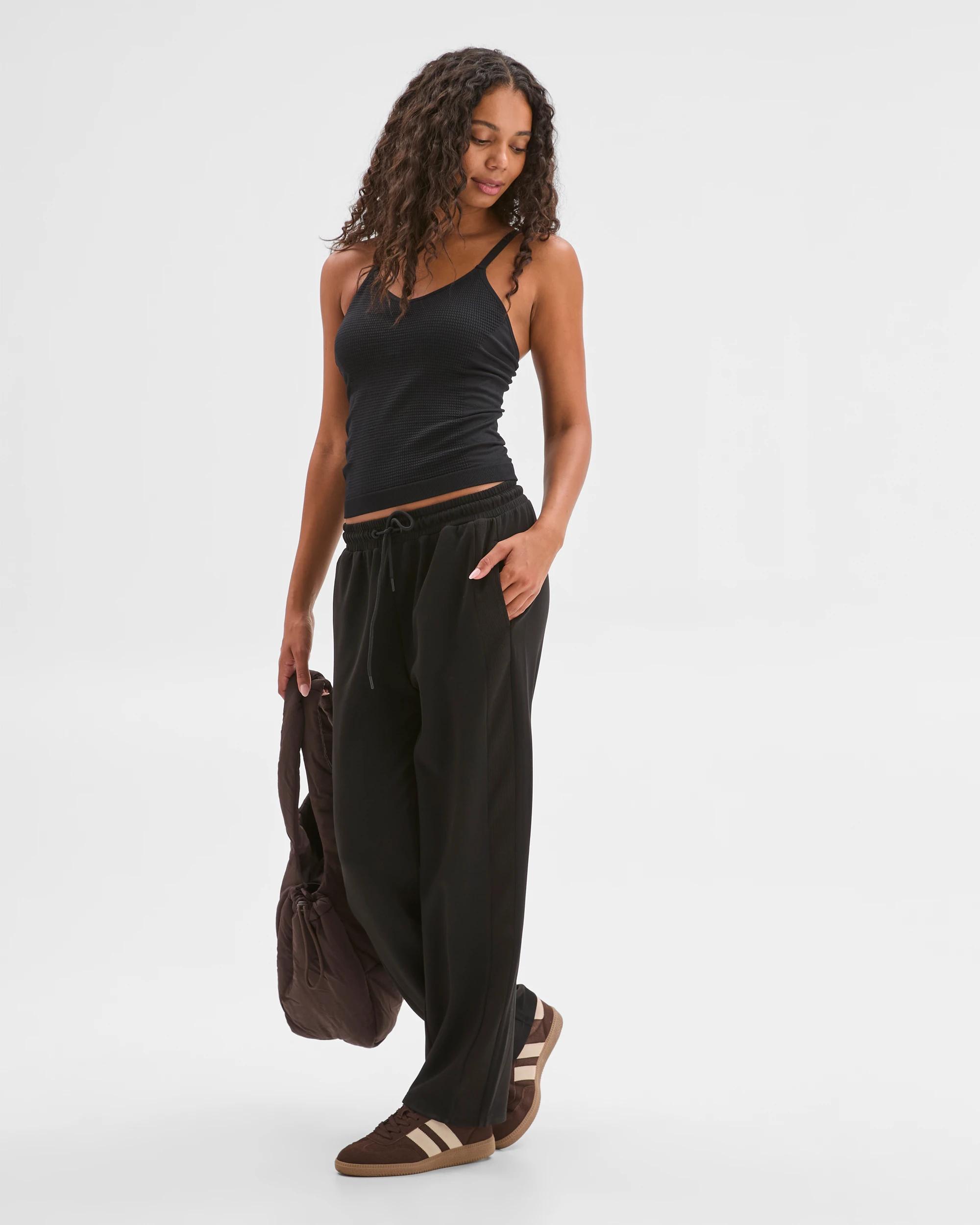 5 Target Active Movement Wide Leg Knit Panel Pants BLACK, 5 of 7