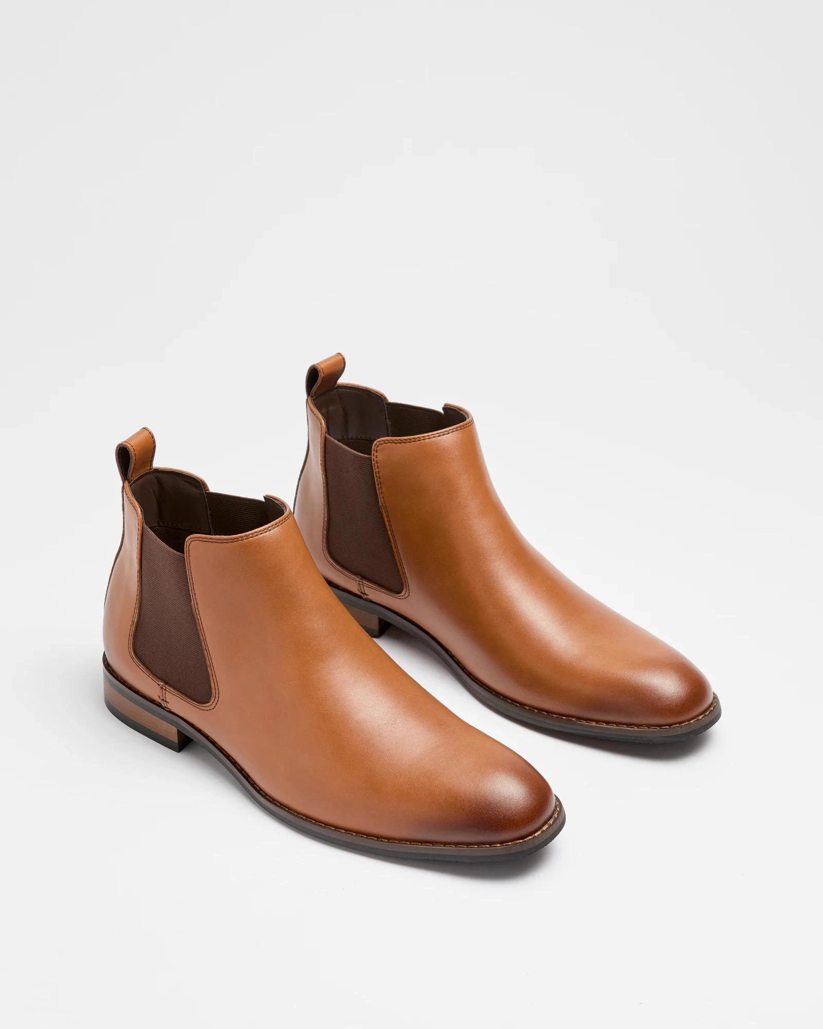 3 Target Mens Leather Chelsea Boots - James BROWN, 3 of 4