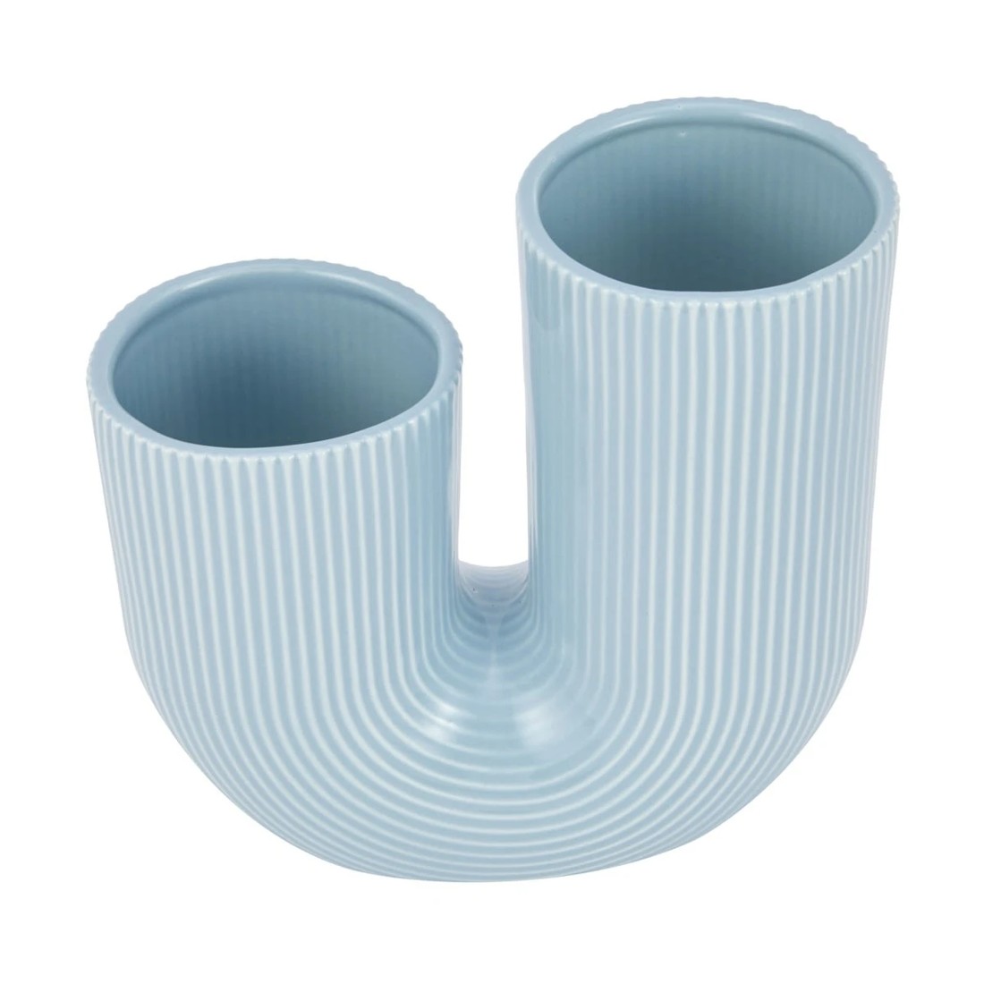 2 U Shape Blue Vase, 2 of 5