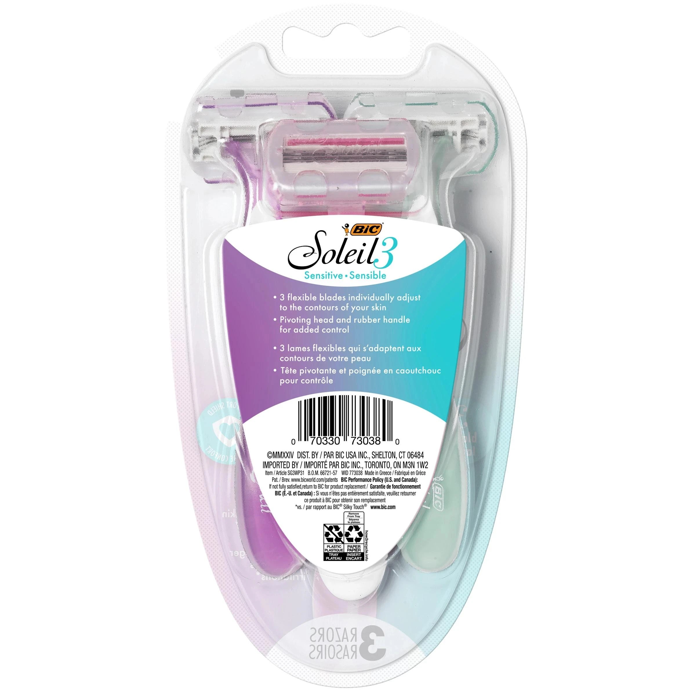 5 BIC Soleil Glow Razors - 3 Pack - Pink, 5 of 5