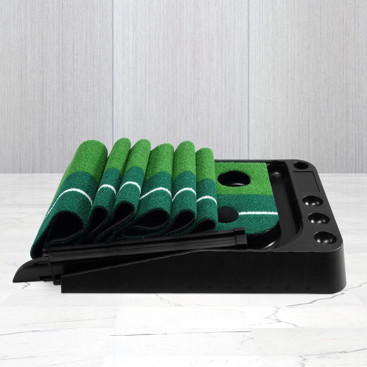 3 Ausway 2.5M Golf Putting Mat Practice Putter Greens Trainer, 3 of 4