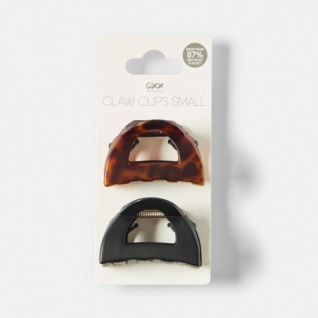 3 OXX Haircare 2 Pack Black and Brown Small Frame Claw Hair Clips, 3 of 3