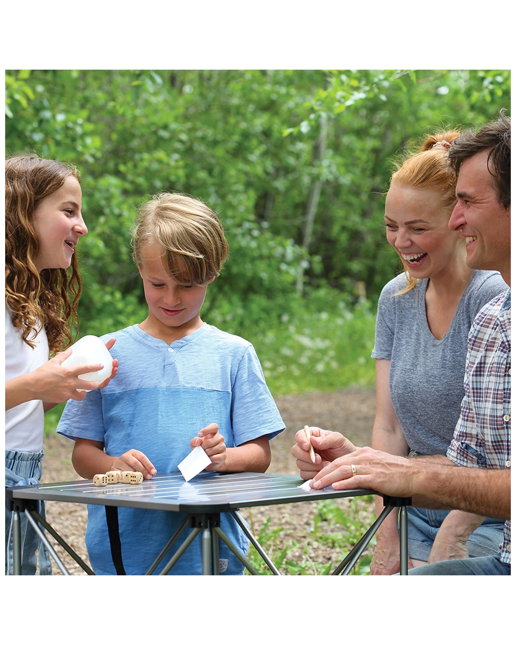 4 Coghlans Game Kit Travel Set Cards Wooden Dice Note Pad Pencil Tin Box - Multi, 4 of 4