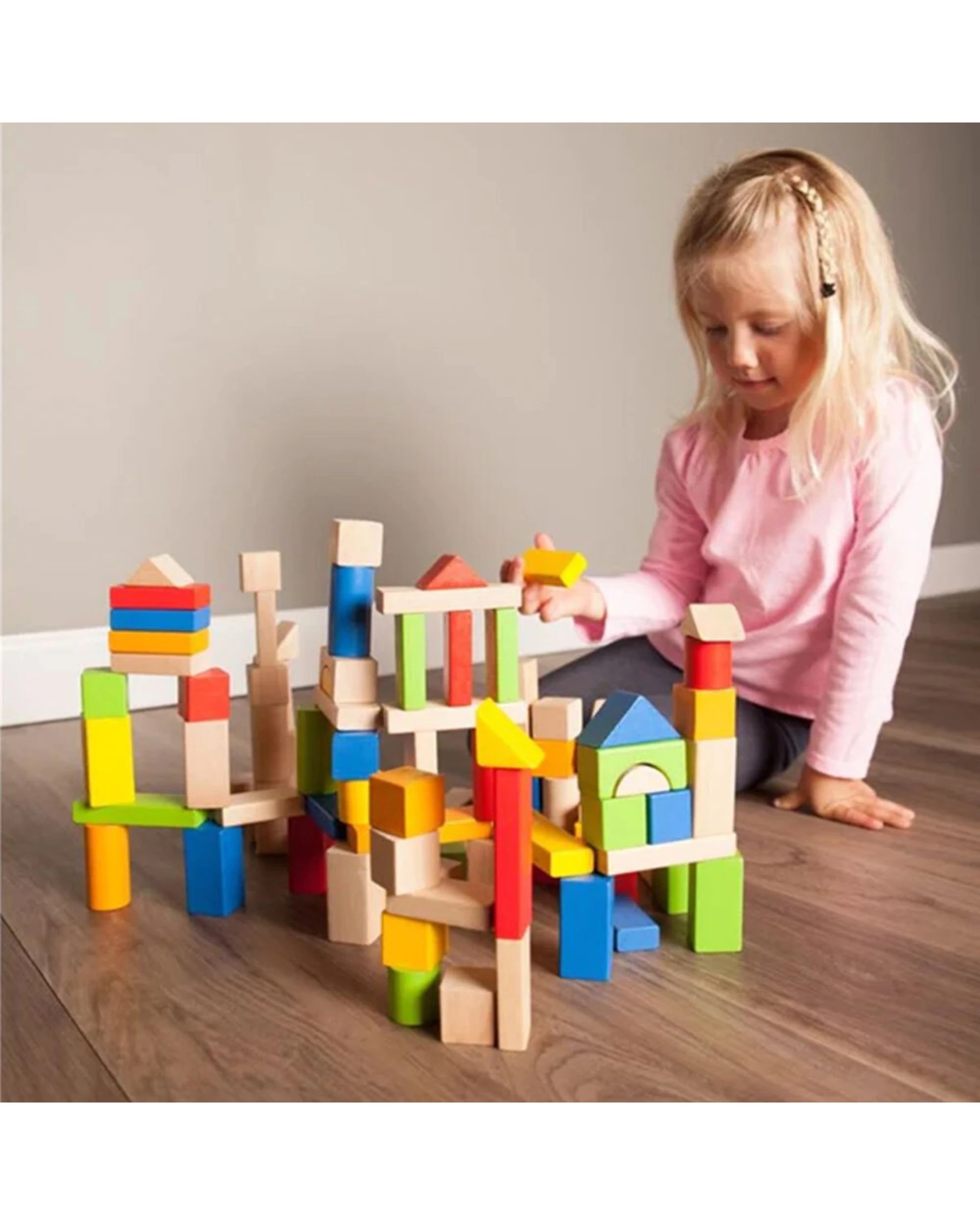 2 Fat Brain Toy Co. 100pcs Timber Blocks Pack Kids Toy Beech Wood - Multi, 2 of 2