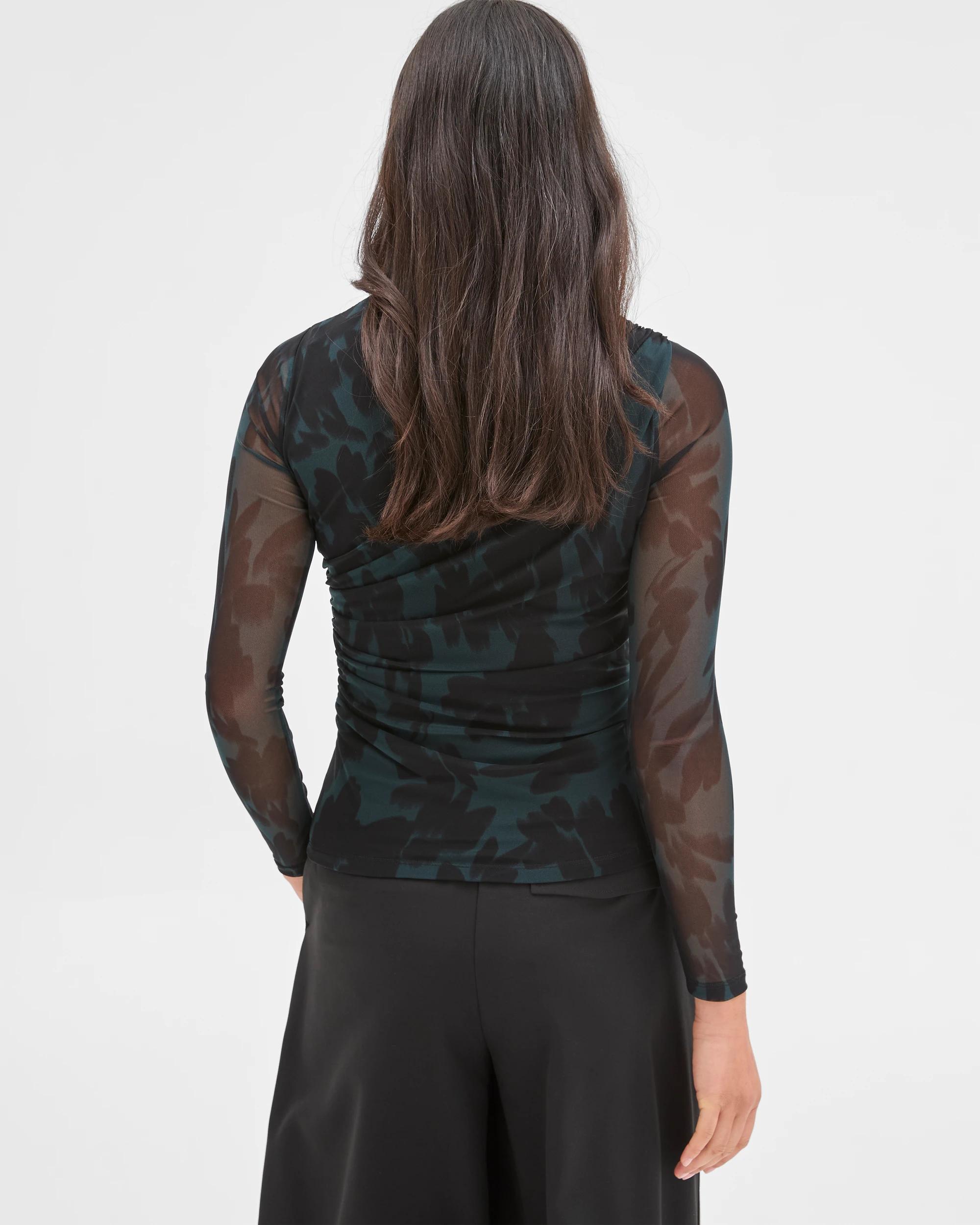 6 Preview Long Sleeve Mesh Top FLORAL BLUR, 6 of 7