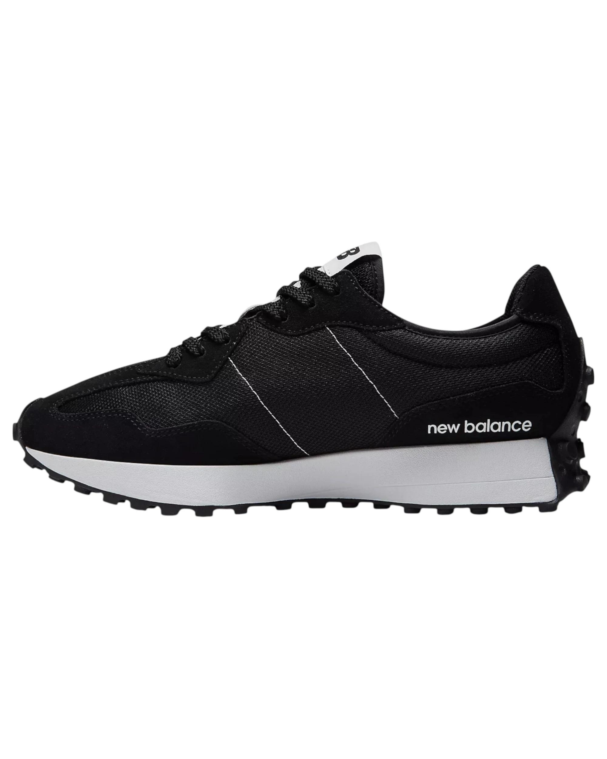 4 New Balance Mens 327 Athletic Shoes BLACK/WHITE, 4 of 6