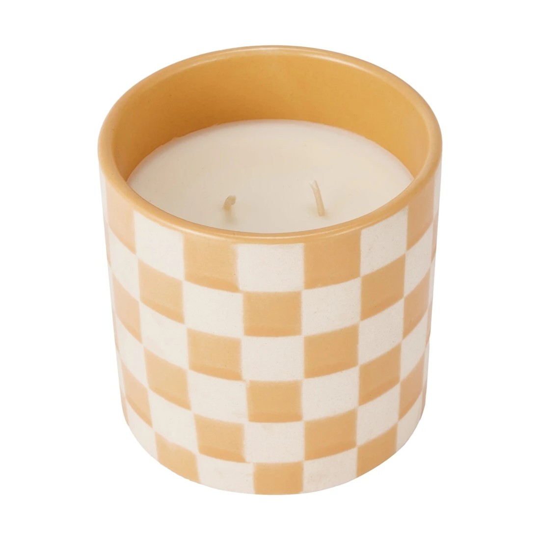 1 Fresh Pear and Freesia Check Ceramic Fragrant Candle, 1 of 10