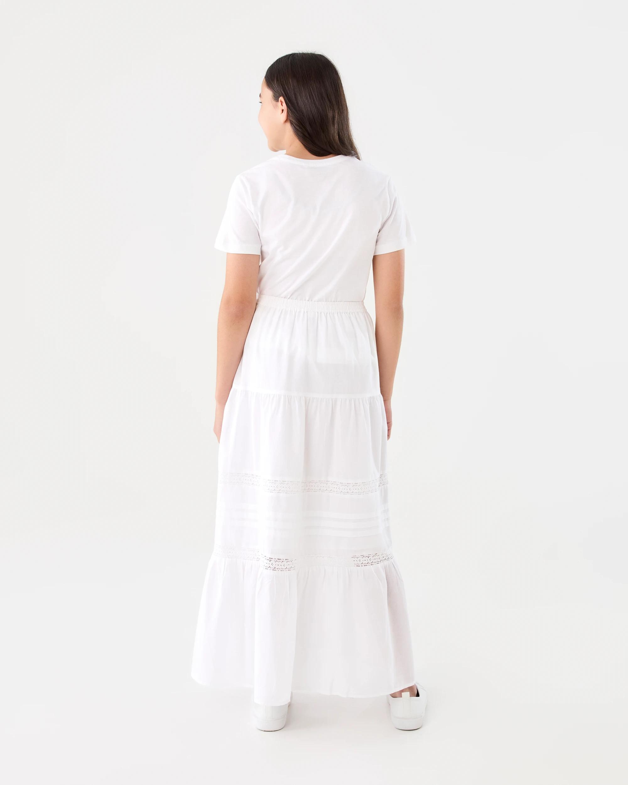 6 Tiered Maxi Skirt White, 6 of 6