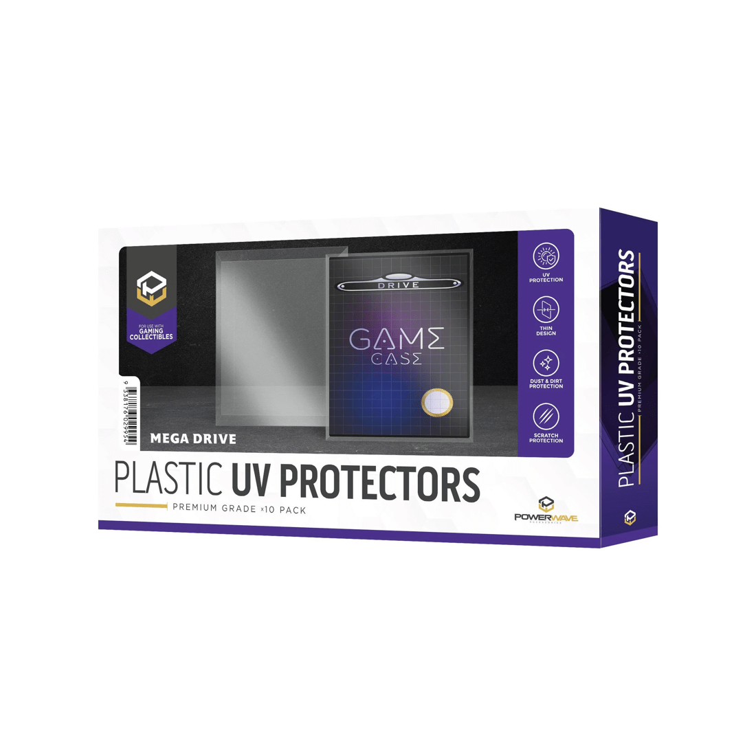 1 Powerwave Mega Drive Game Case 0.5mm Plastic UV Protector 10 Pack - Clear, 1 of 1