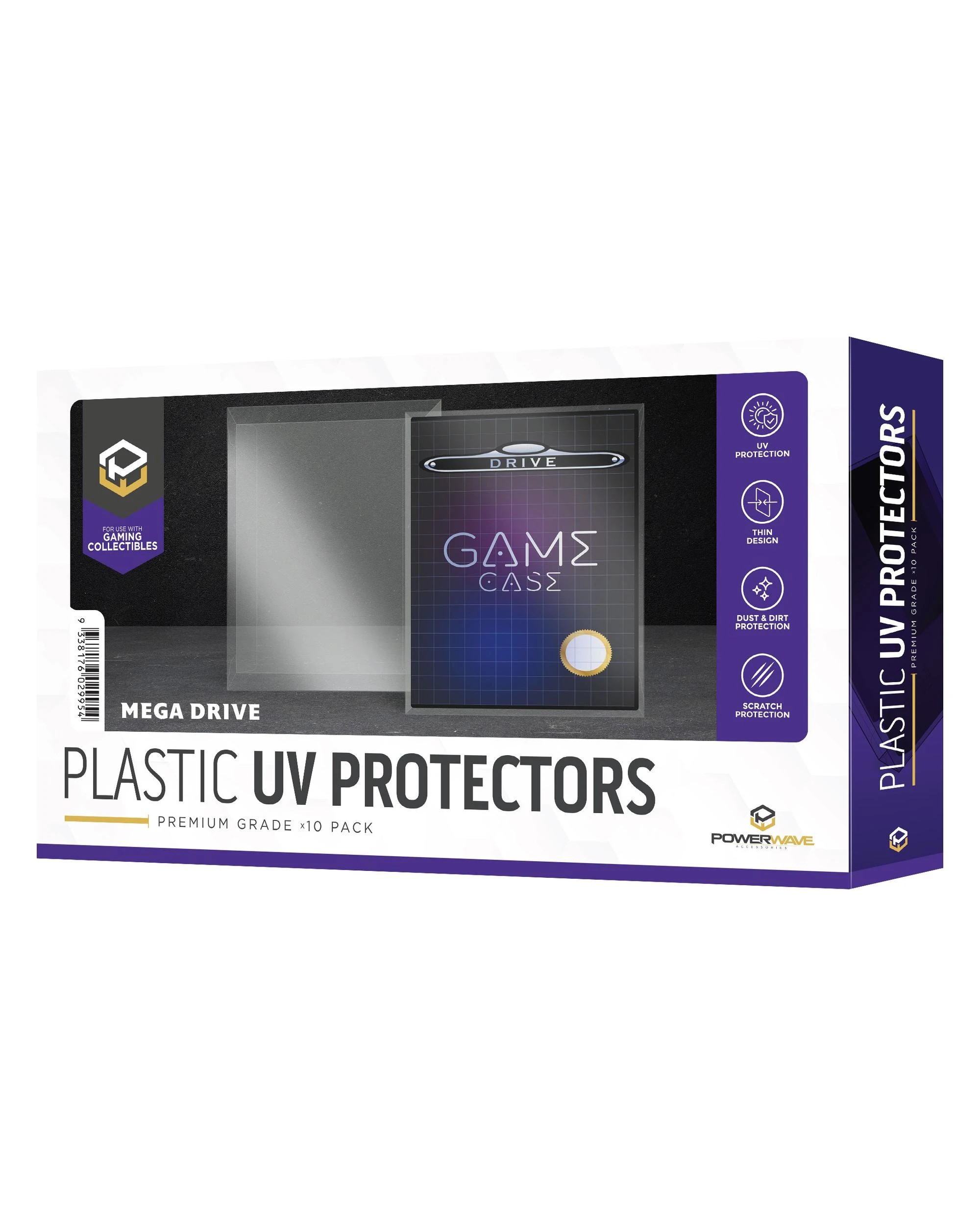 1 Powerwave Mega Drive Game Case 0.5mm Plastic UV Protector 10 Pack - Clear, 1 of 1