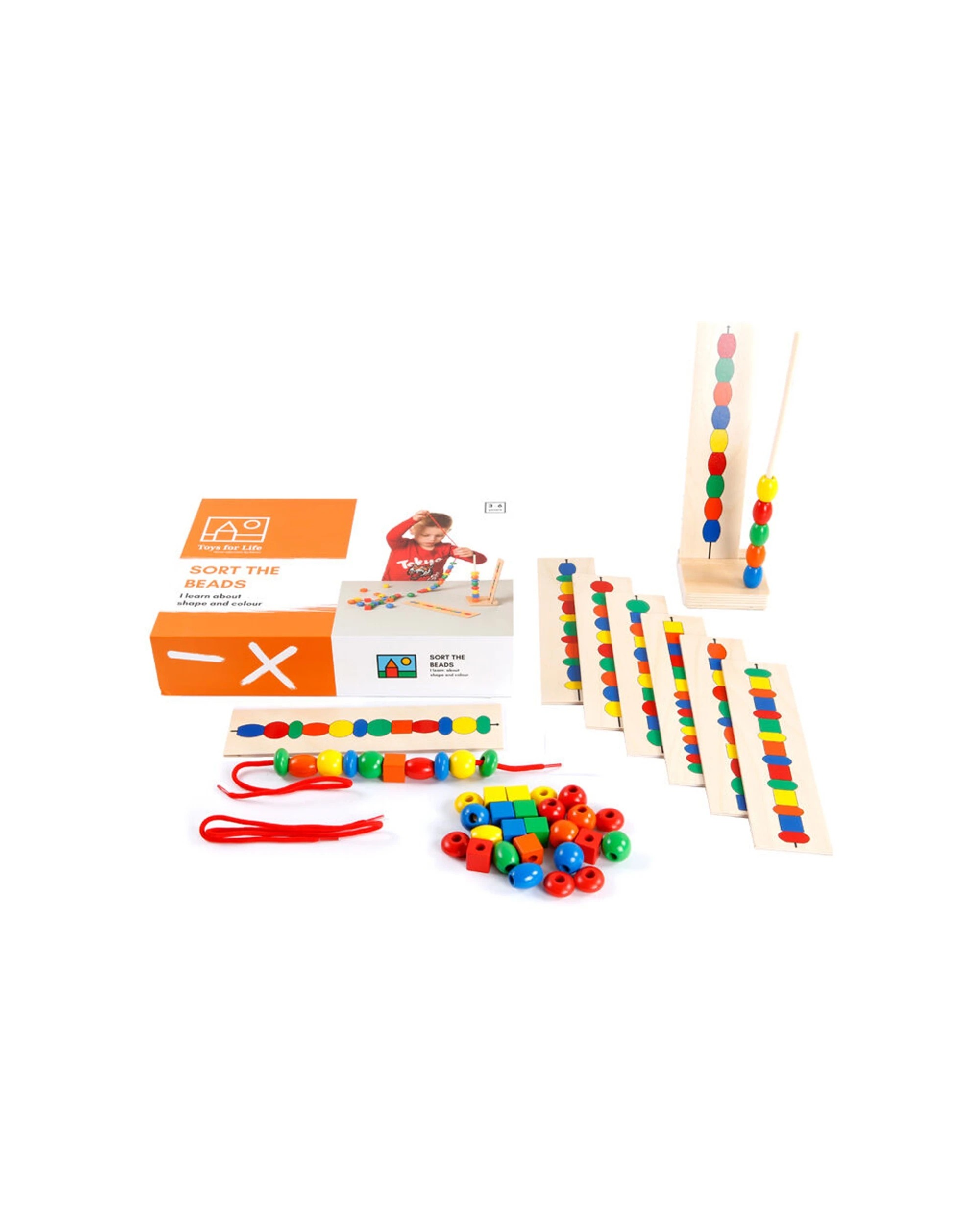 1 TFL Sort The Beads 40Pc Sequencing Game Educational Toy Bead Activity Set - Multi, 1 of 3