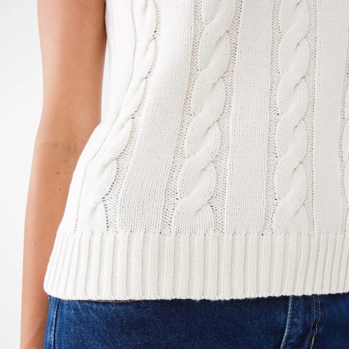7 Cable Vest Ecru, 7 of 7