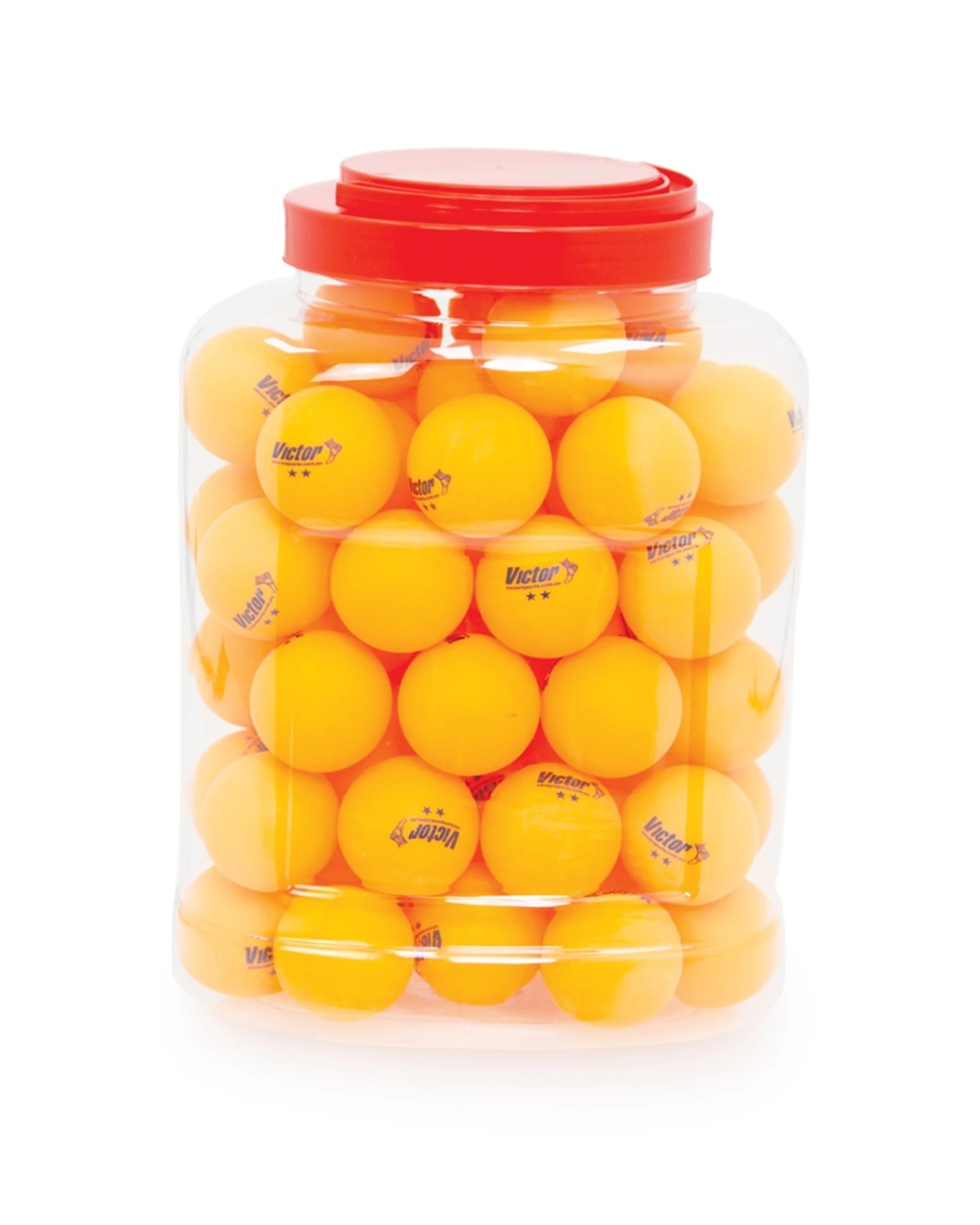 2 Victor Sports 60pc Table Tennis Balls Bucket 2-Star Storage Container - Orange, 2 of 5