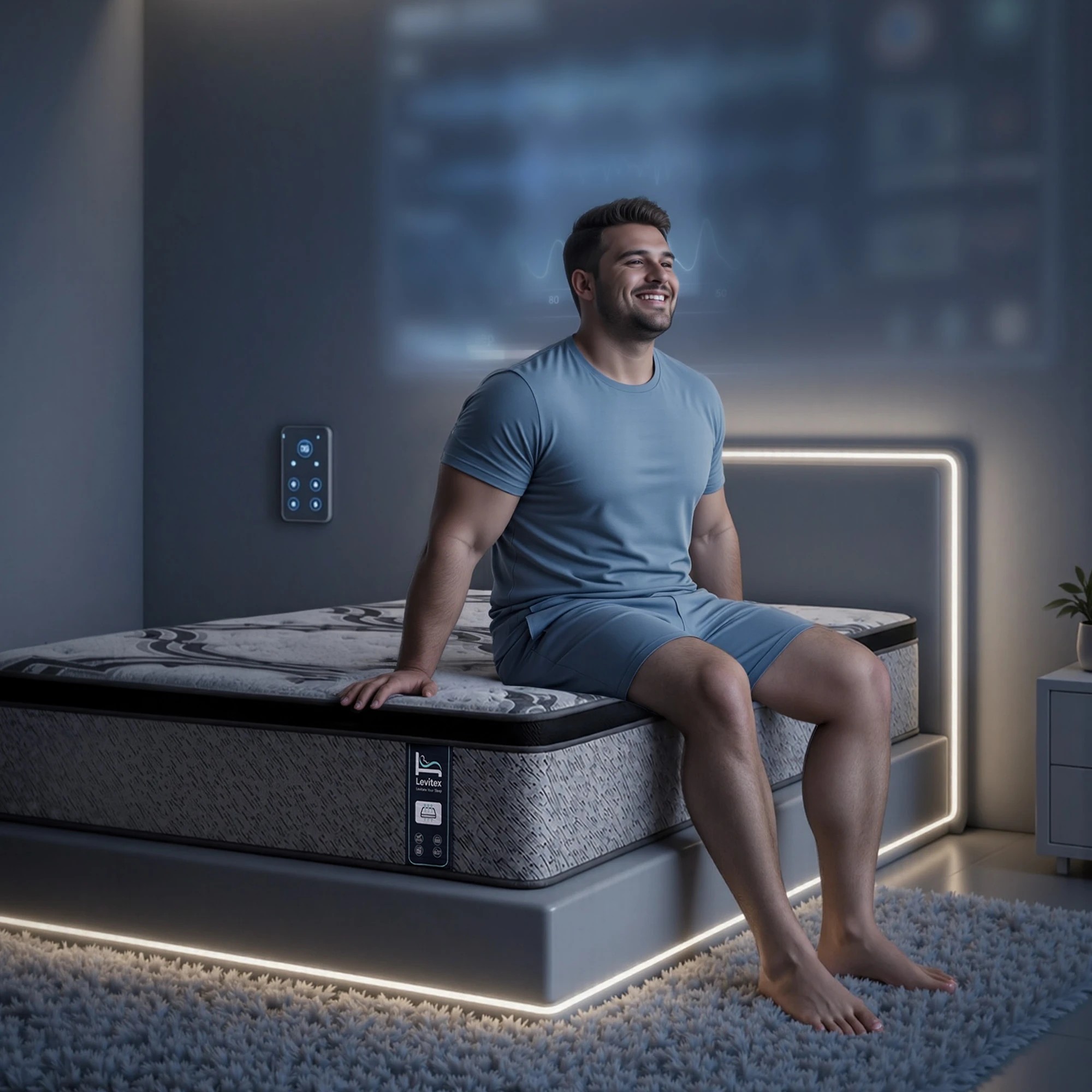 4 Levitex Single Mattress 5-Zone Pocket Spring, Latex & Memory Foam, Lumbar & Shoulder Support - Single Bed - Grey, 4 of 9