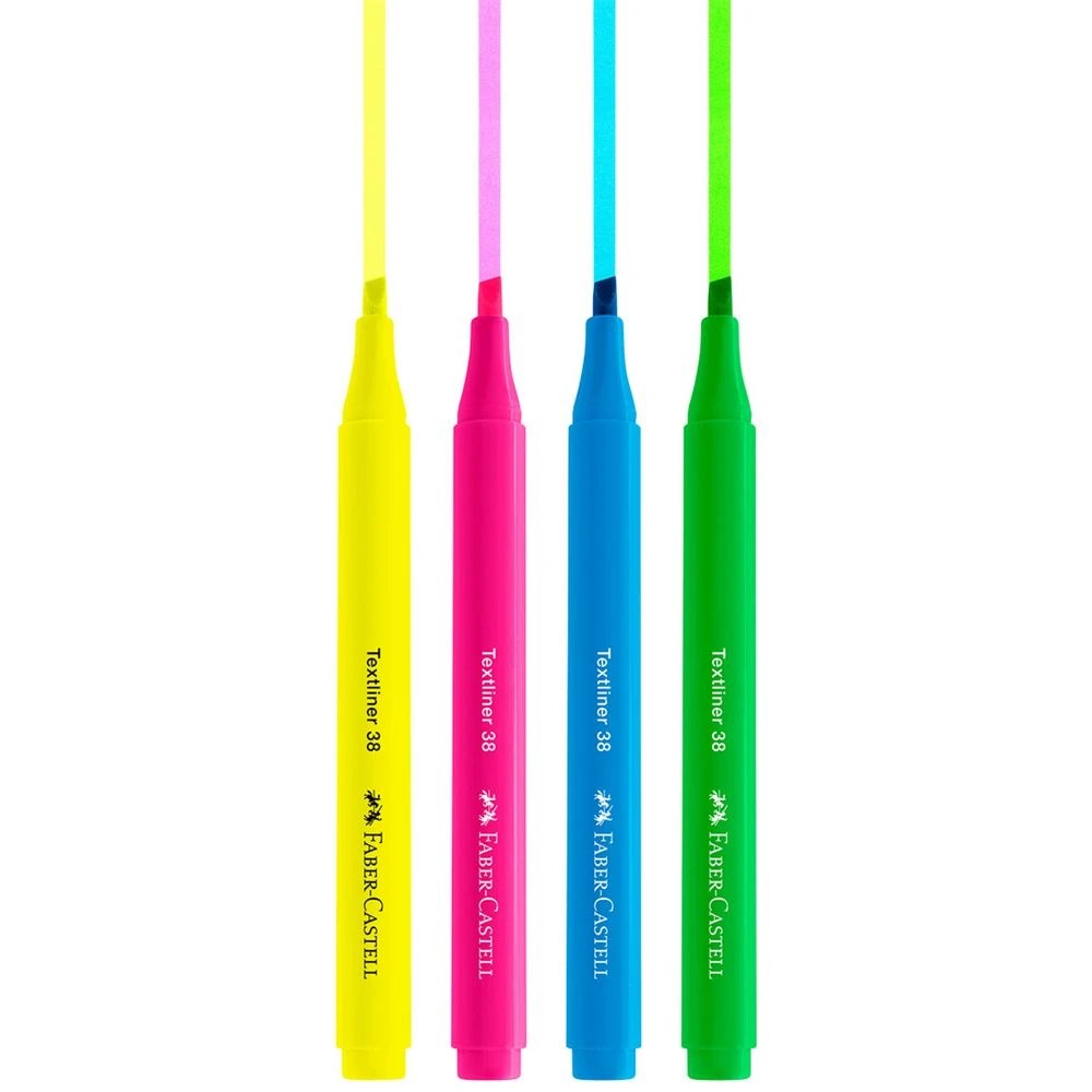 4 Faber-Castell Textliner 38 Highlighters Fluro Assorted 4 Pack, 4 of 7