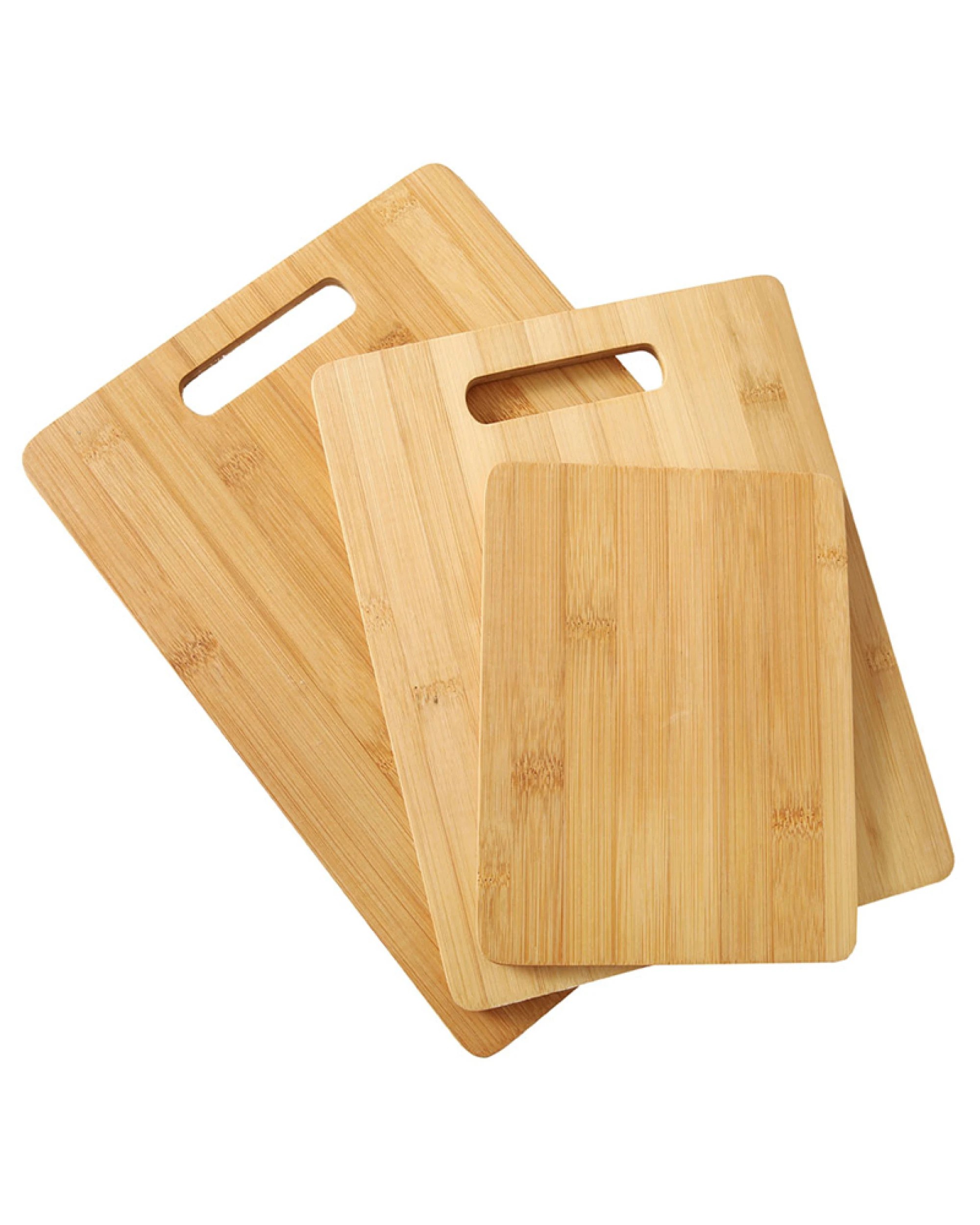 2 Gourmet Kitchen 3 Piece Natural Bamboo Cutting Board Set - Natural, 2 of 4
