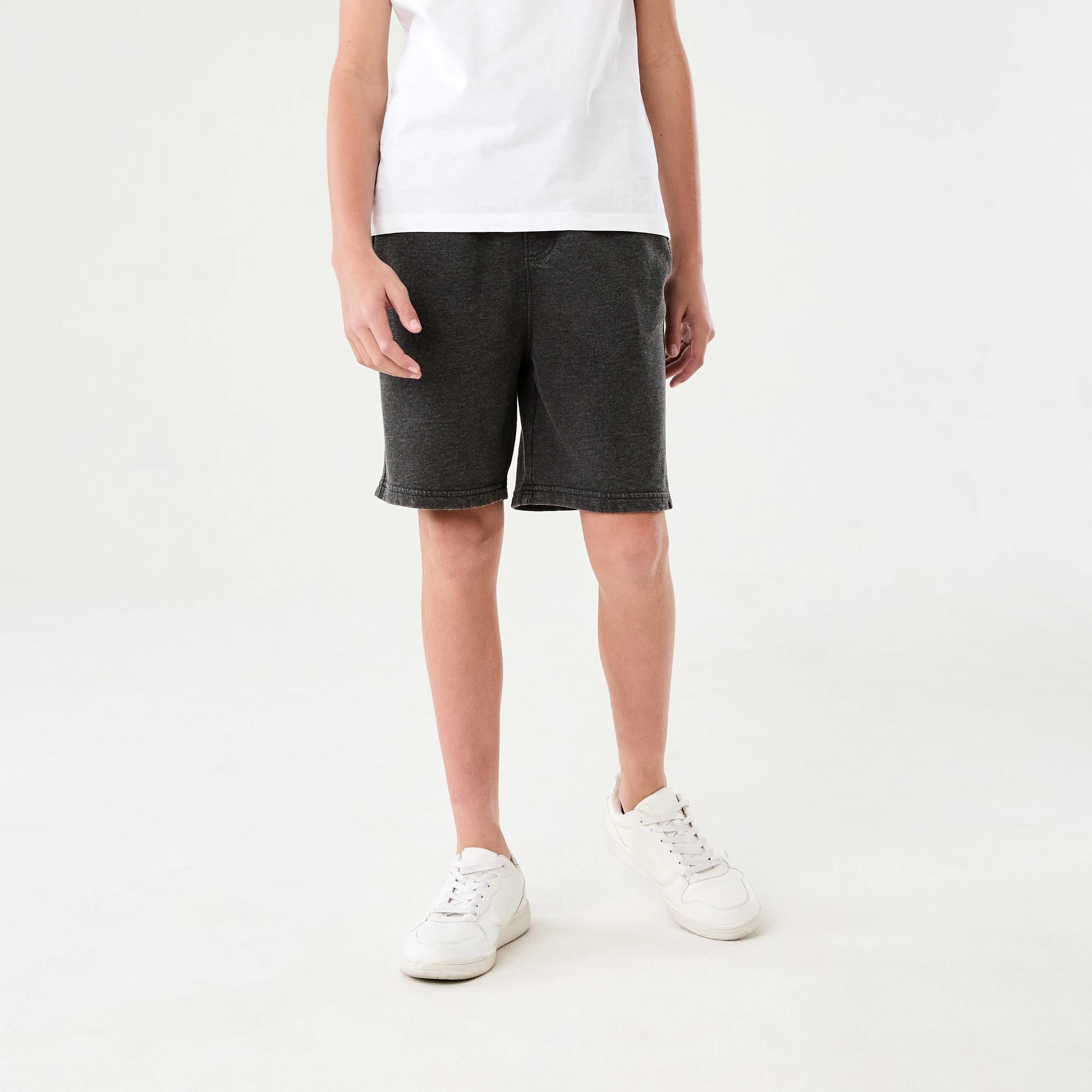 1 Washed Knit Shorts BLACK, 1 of 6