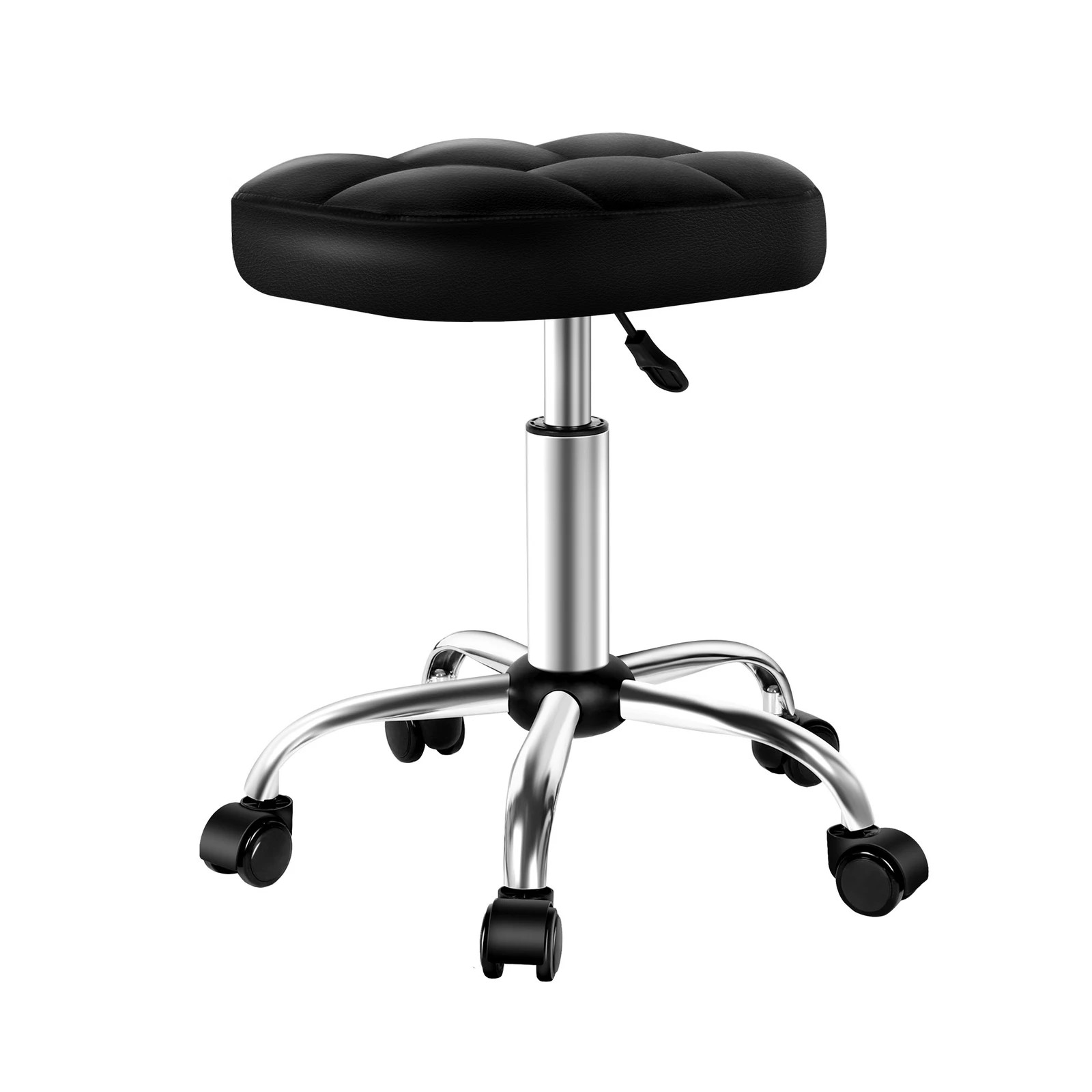 9 Alfordson 2x Salon Stool Square Swivel Barber Hair Dress Chair - Black, 9 of 10