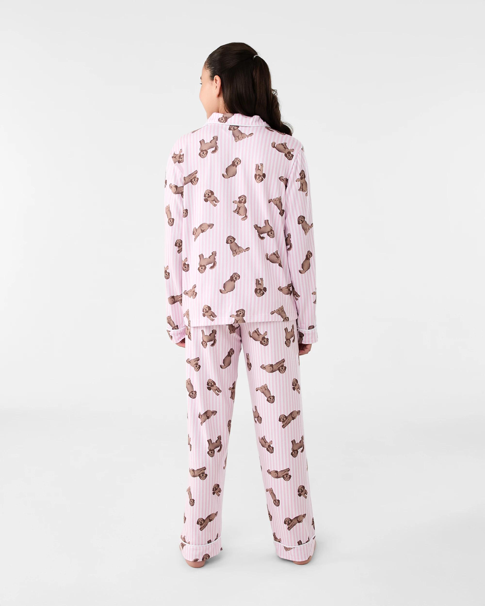 2 Hachi Button Down Pyjama Set Wht Pups, 2 of 8