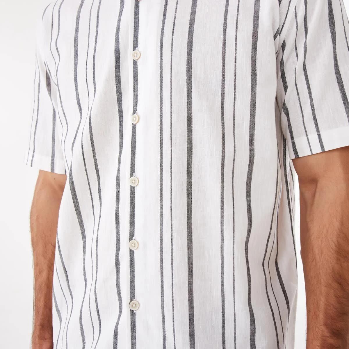 7 Short Sleeve Cotton Linen Stripe Shirt LINEN STRIPE, 7 of 9