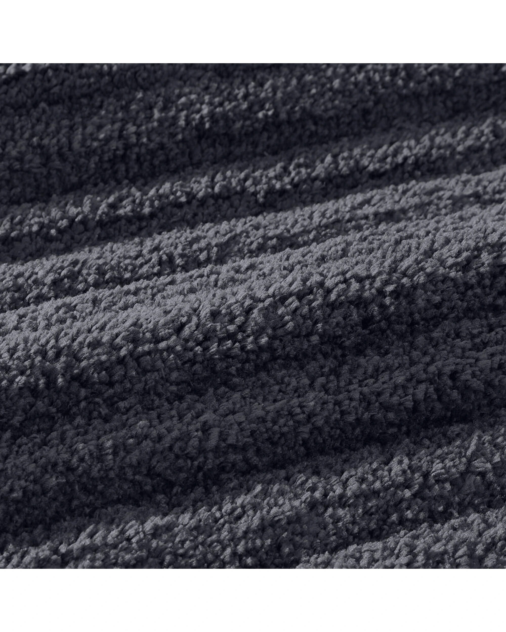 3 Algodon Lawson Plush Bath Runner Mat Polyester 50x80cm - Charcoal, 3 of 3