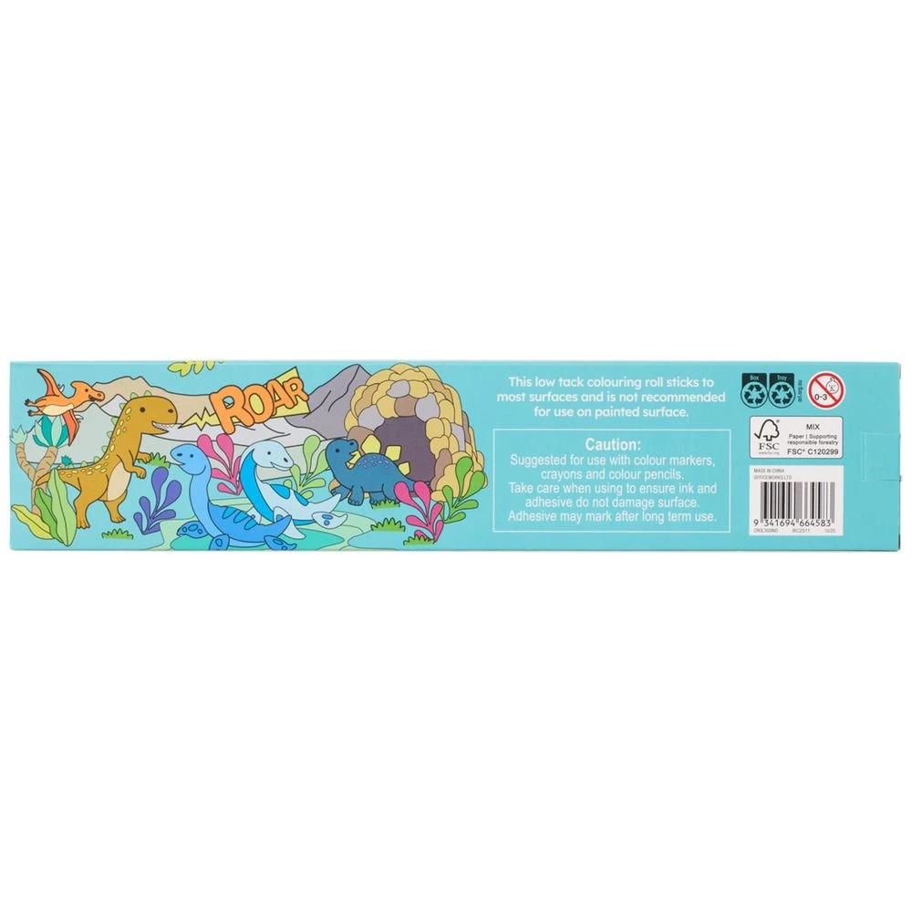 5 Colouring Paper Roll Set 30cm x 2.95m Dinosaurs, 5 of 5