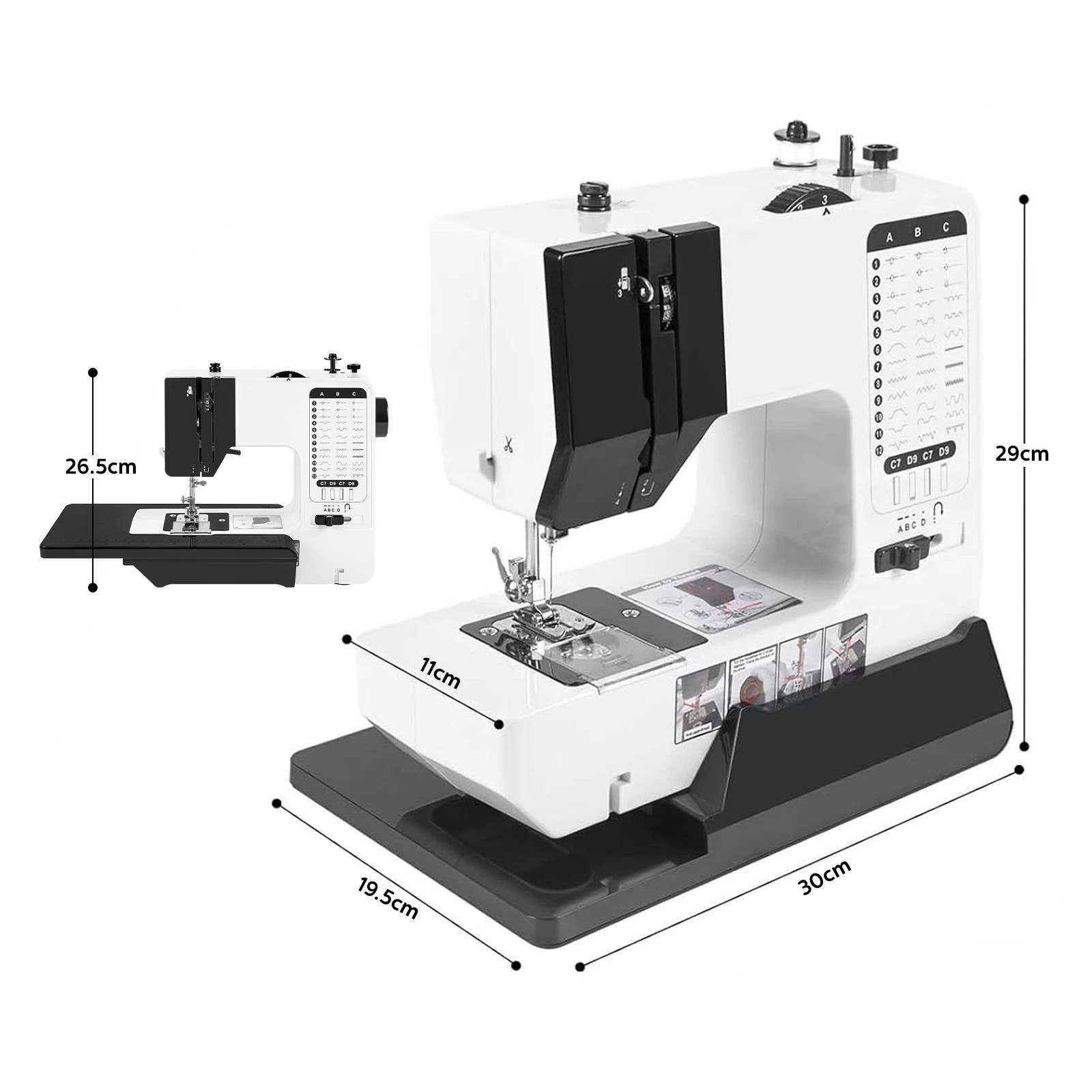 4 Ausway Mini Sewing Machine Electric Reverse Stitching Portable 38 Stitch Patterns, 4 of 7