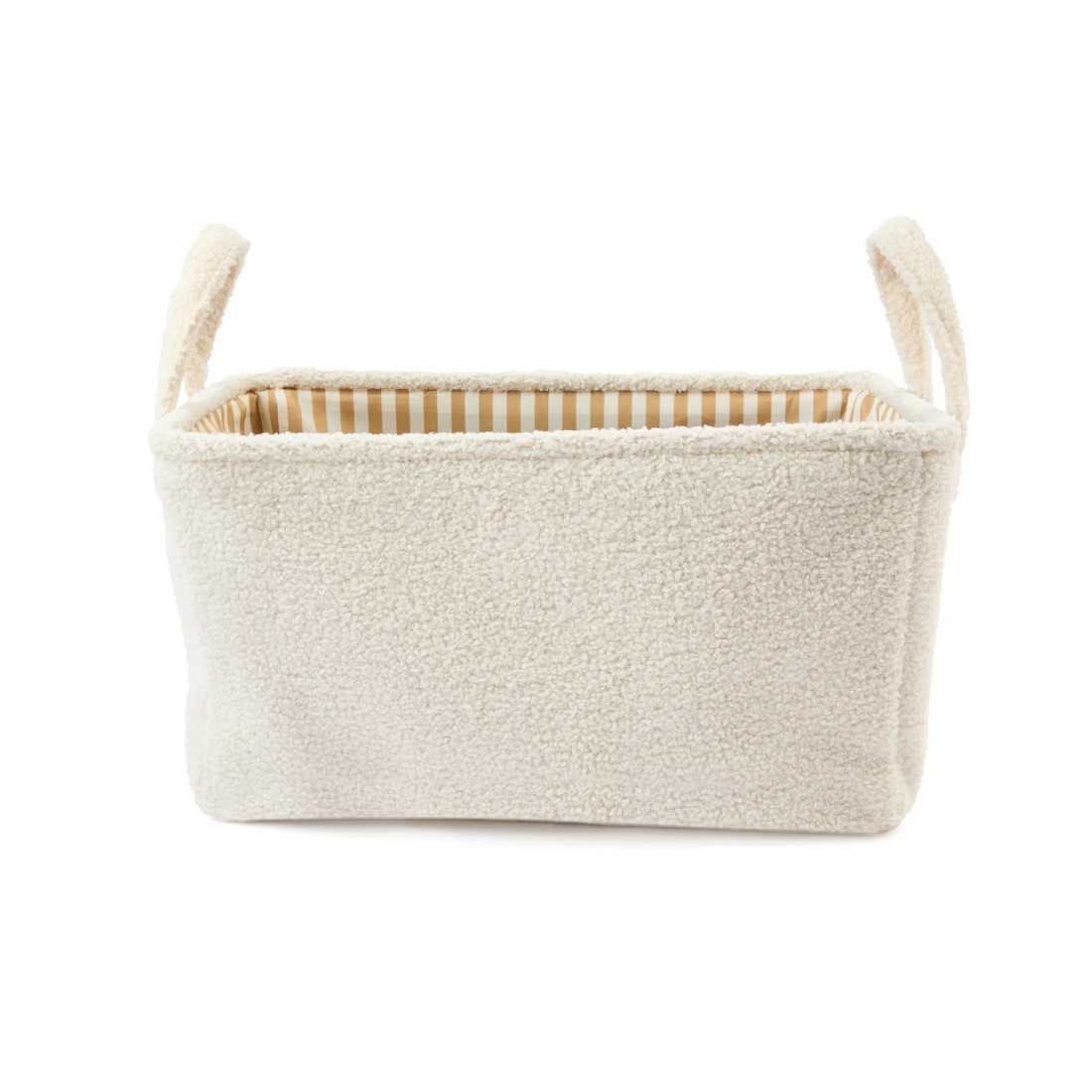 2 Rectangle Boucle Basket with Stripe Liner - White, 2 of 7