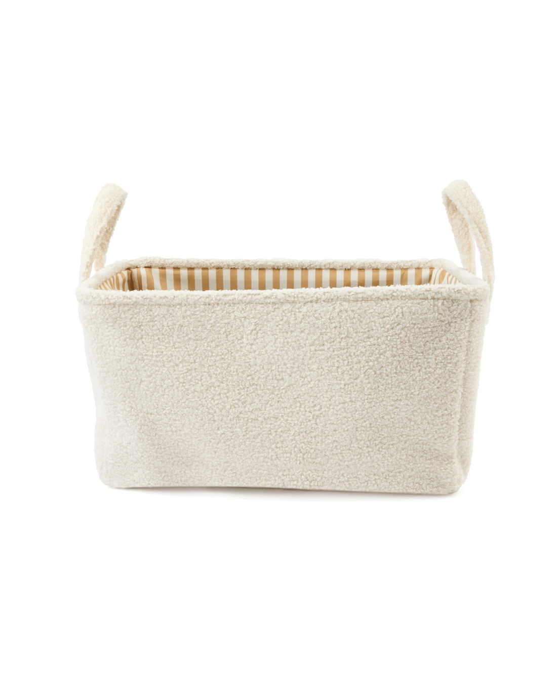 2 Rectangle Boucle Basket with Stripe Liner - White, 2 of 7