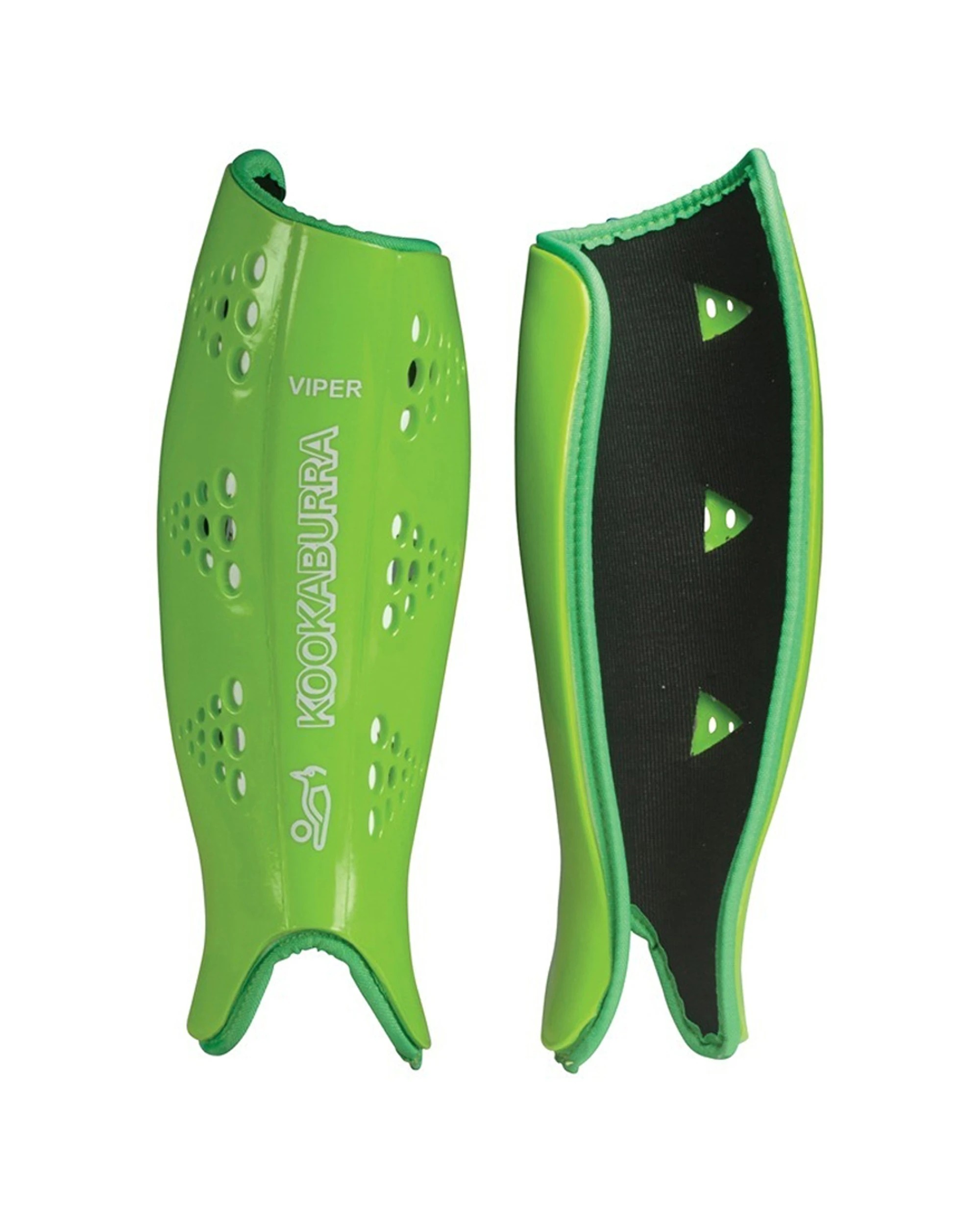 1 Kookaburra Viper Field Hockey Shinguards Pair Protective Gear Small Lime - Green, 1 of 2