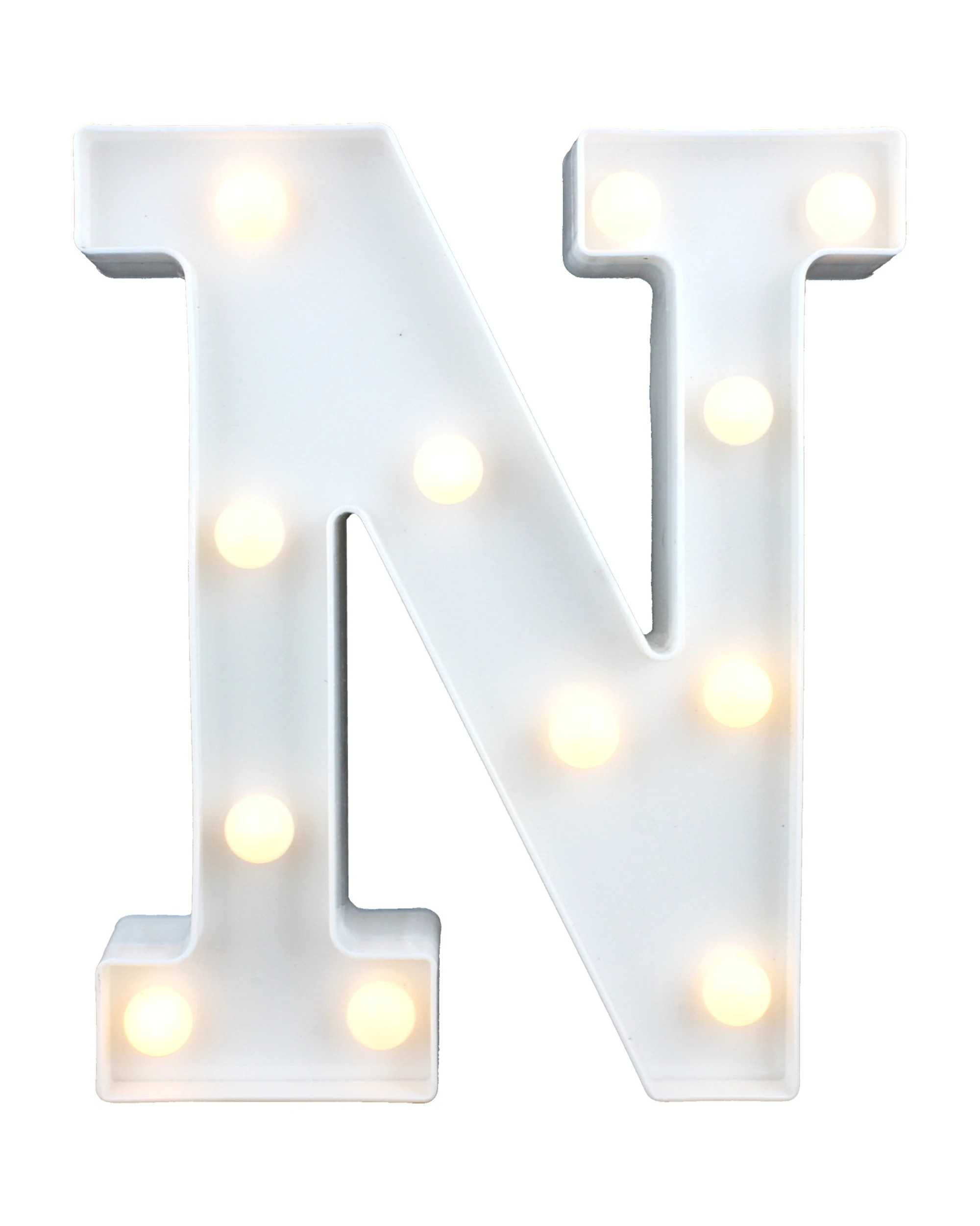 1 Partyrama LED Light Up Letter N White, 1 of 3
