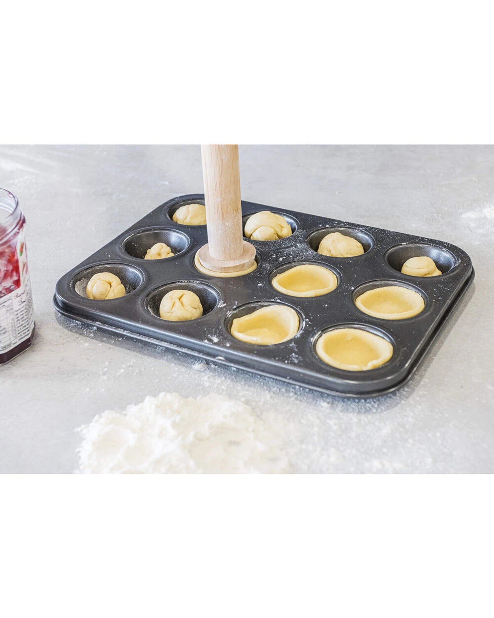 4 Mastercraft 2x 26x20cm Heavy Base 12-Cup Non-Stick Mini Muffin Pan - Black, 4 of 8