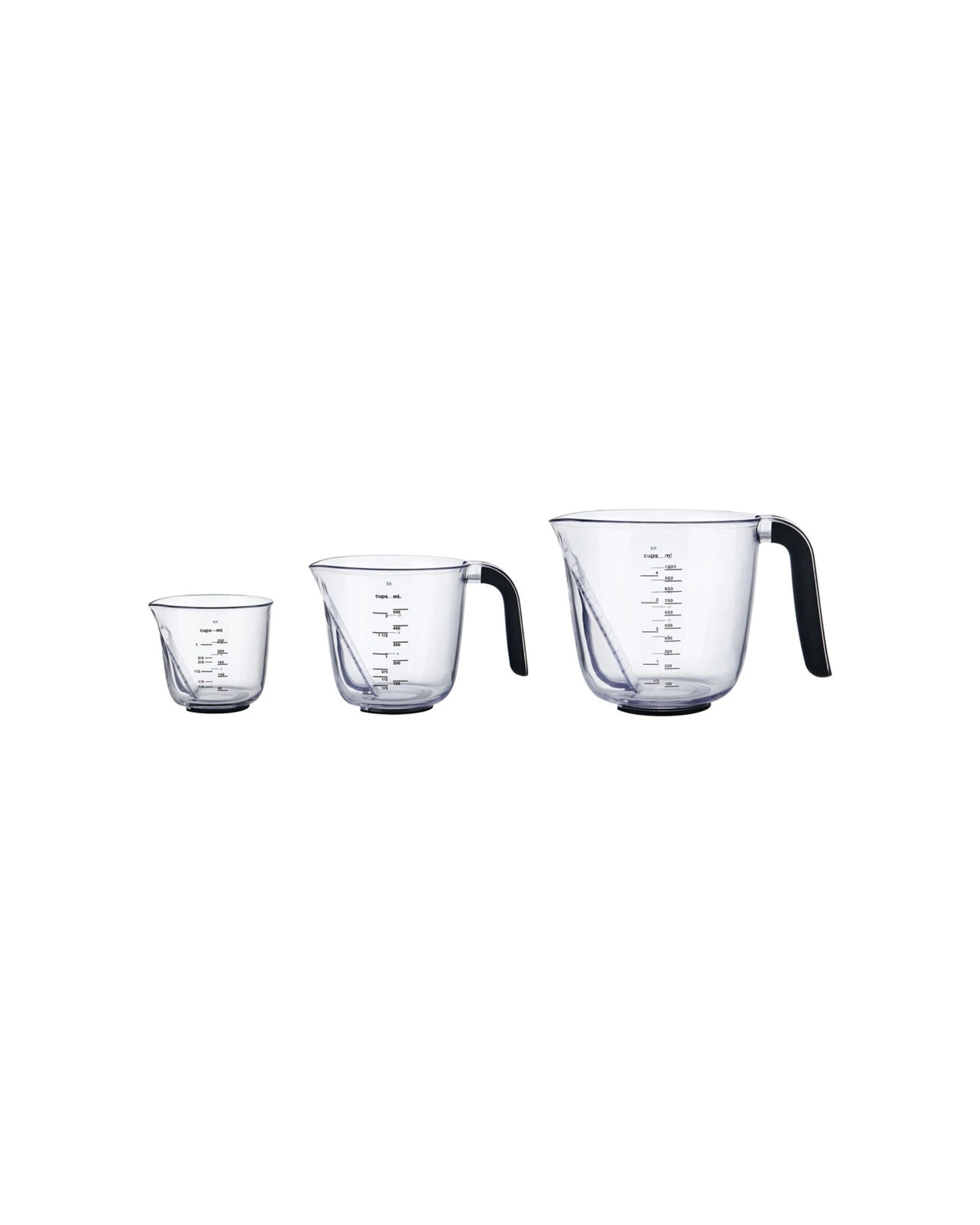 1 KitchenAid 3pc Stackable Angled Measuring Jugs Set - Black, 1 of 5