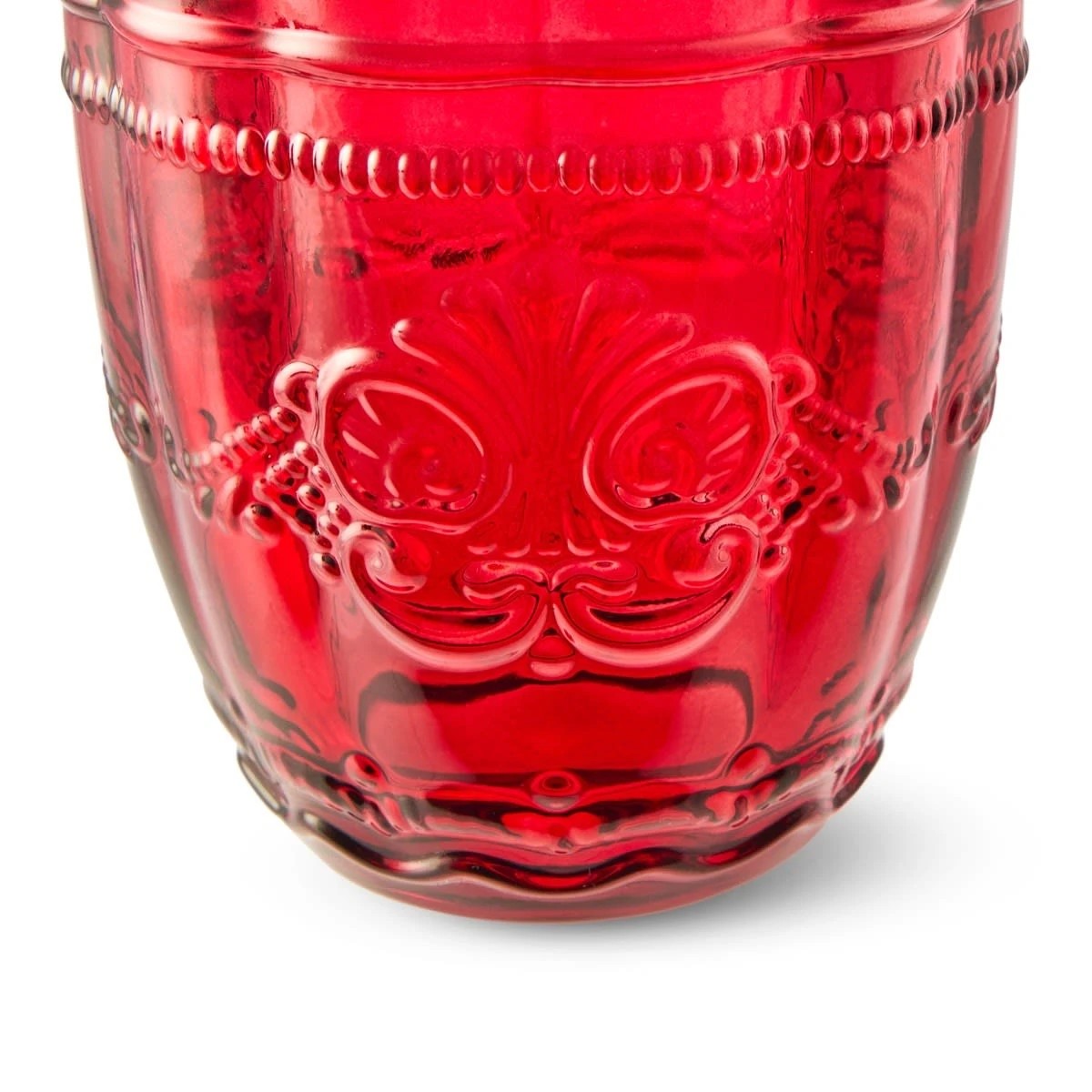 5 6 Red Ornate Tumbler Glasses, 5 of 6