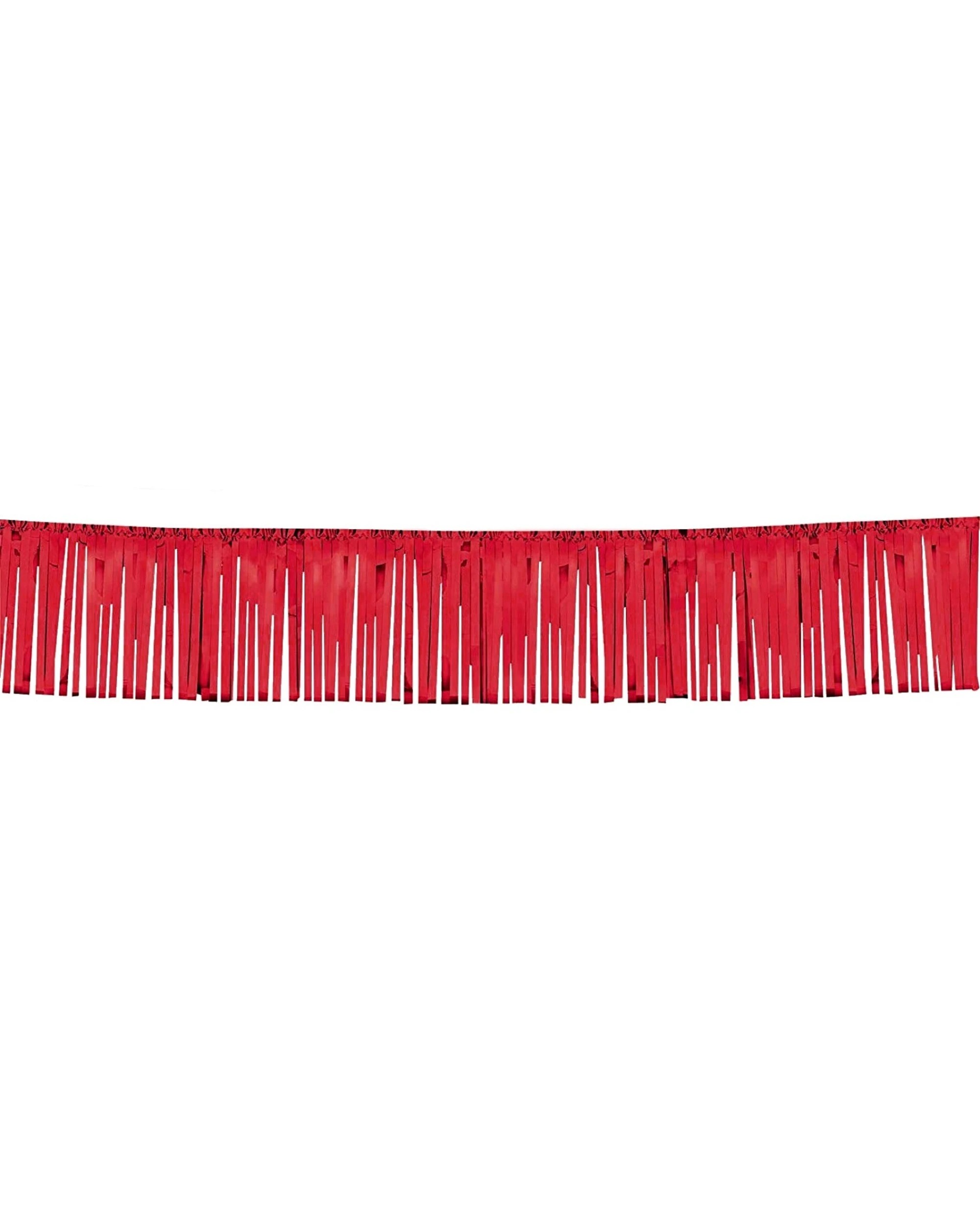 1 Partyrama Metallic Fringe Banner - Red, 1 of 1