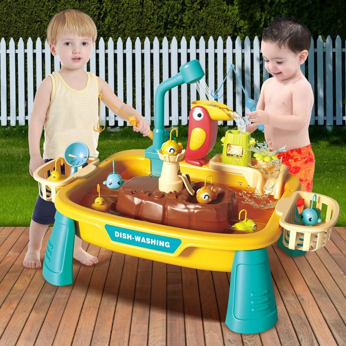 5 AUSWAY Fishing Game Table Toy With Running Water, 5 of 5