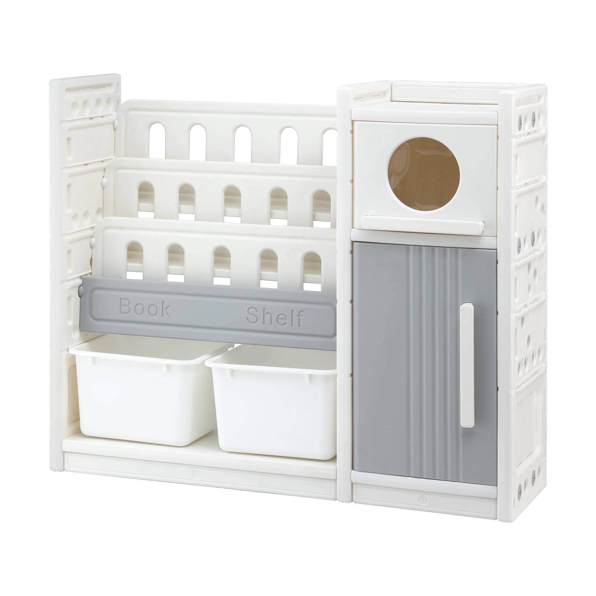 1 Keezi Kids Bookshelf and Toy Storage Organizer with 3-Tier Bookshelvs 2 Removab - Multi, 1 of 1